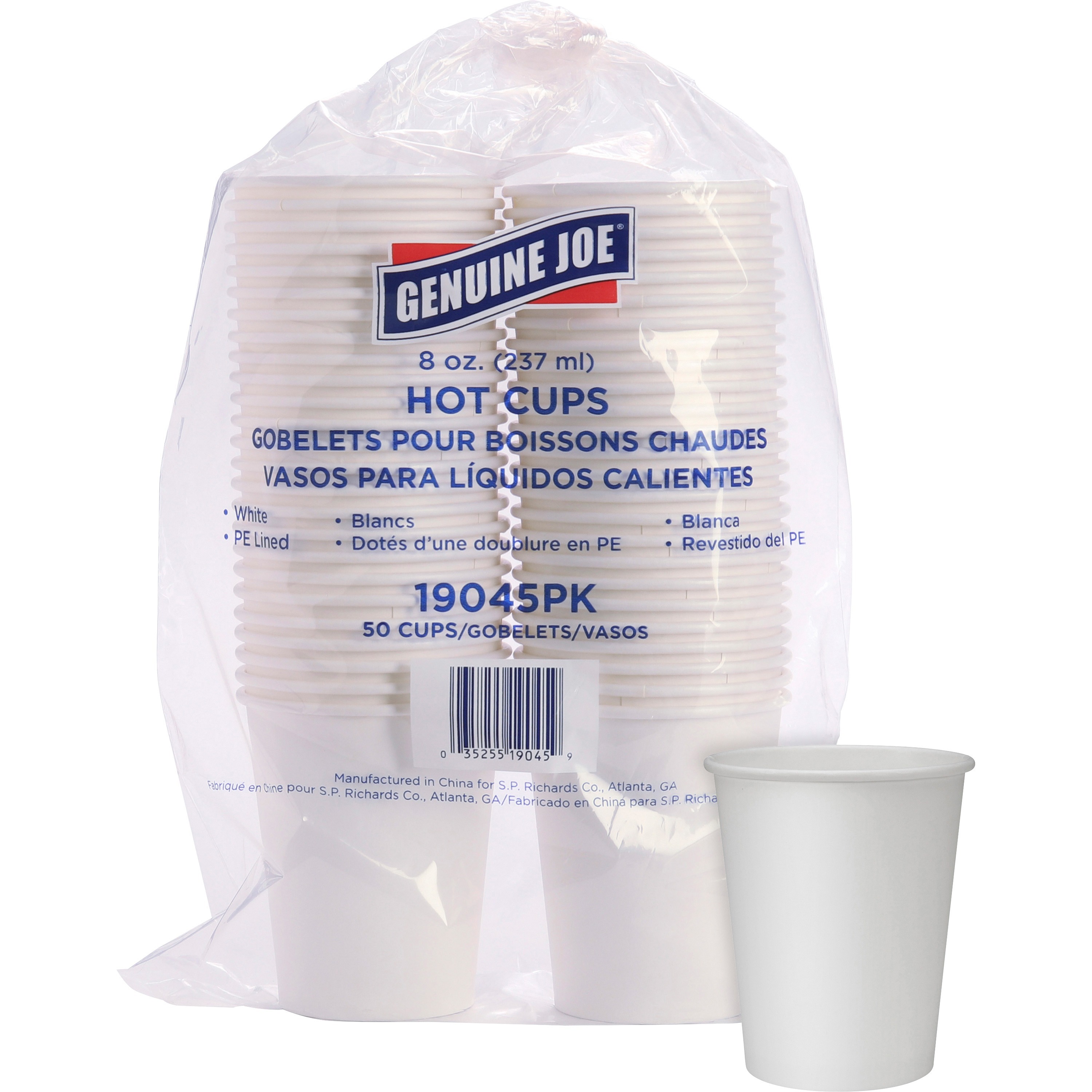 Genuine Joe 8 oz Disposable Hot Cups - 50.0 / Pack - 20 / Carton - White - Polyurethane - Hot Drink, Beverage Genuine Joe 8 oz Disposable Hot Cups - 50.0 / Pack - 20 / Carton - White - Polyurethane - Hot Drink, Beverage
