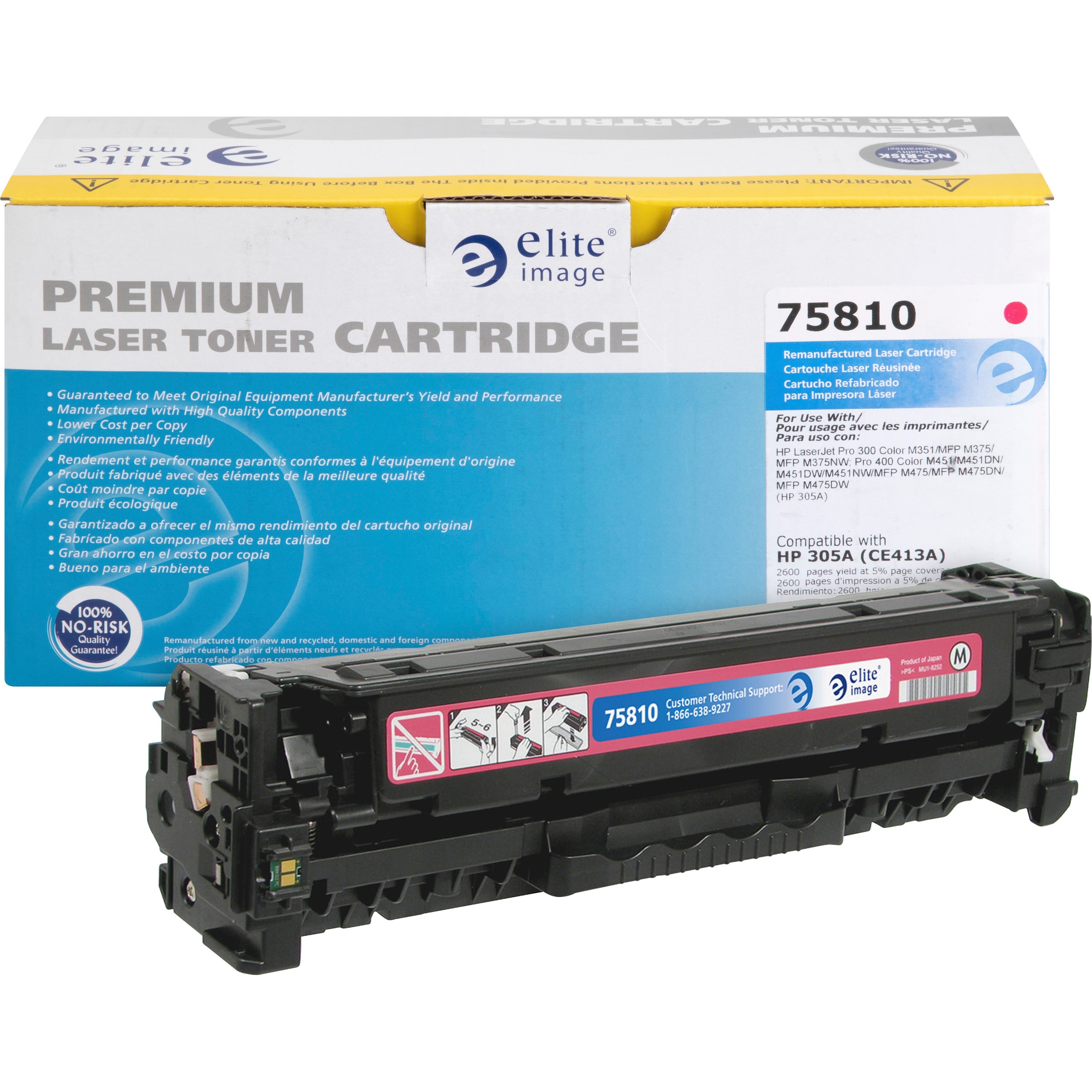 Elite Image Remanufactured Laser Toner Cartridge - Alternative for HP 305A (CE412A) - Yellow - 1 Each - 2600 Pages Elite Image Remanufactured Laser Toner Cartridge - Alternative for HP 305A (CE412A) - Yellow - 1 Each - 2600 Pages