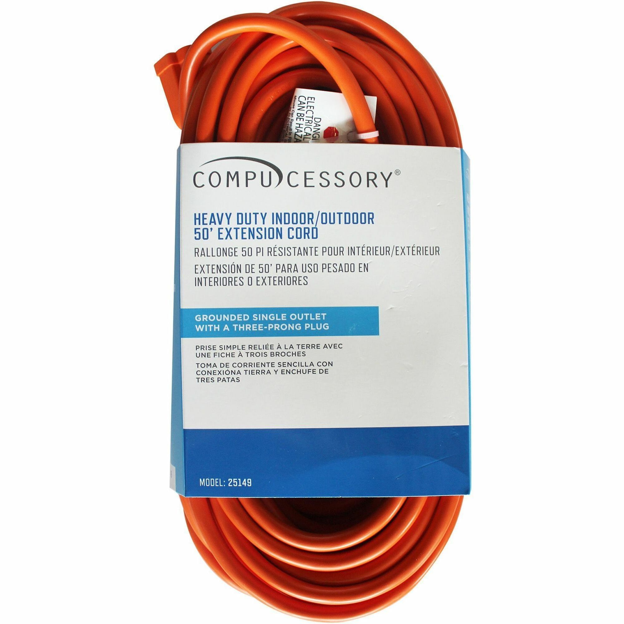 Heavy-duty Indoor/Outdoor Extension Cord by Compucessory CCS25149