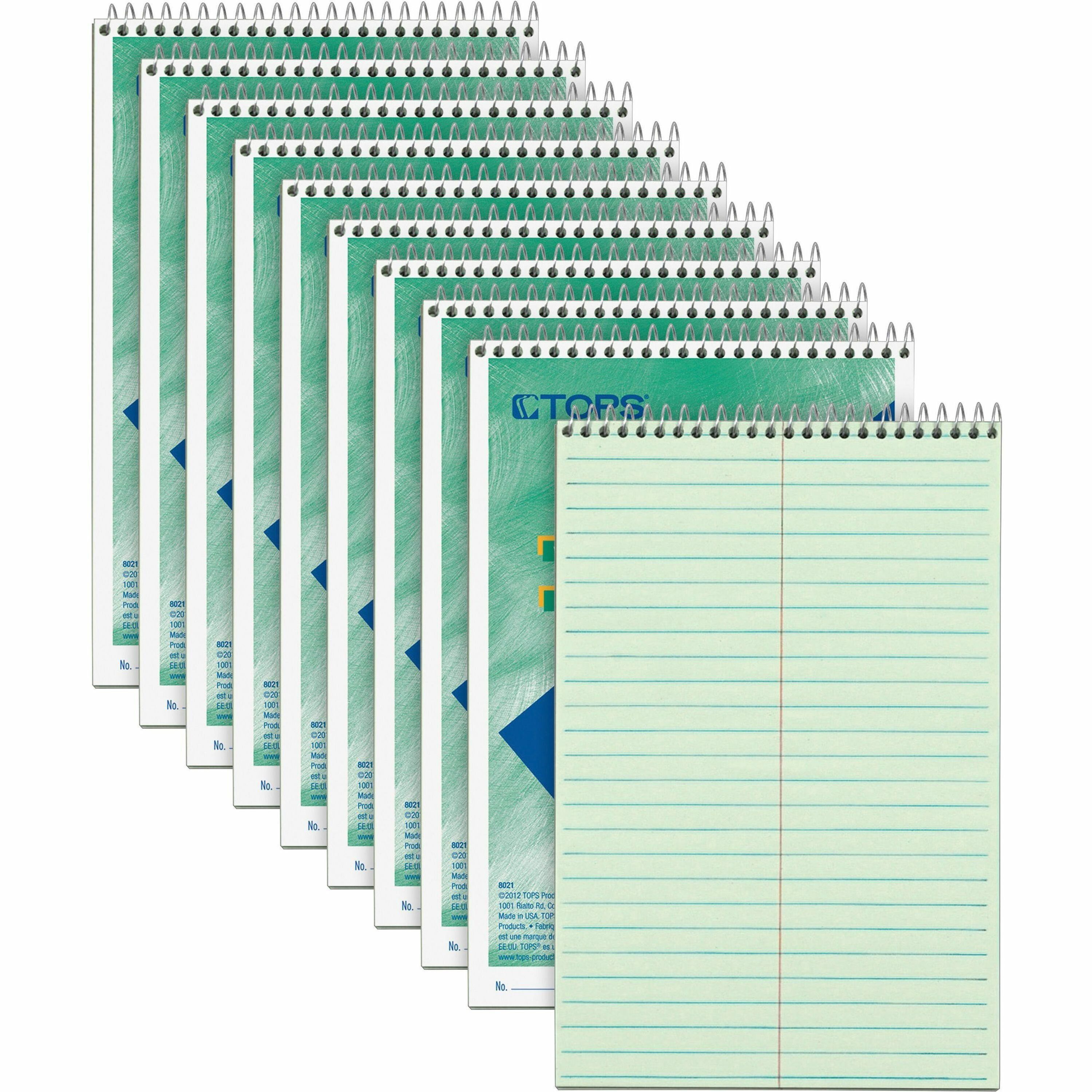 TOPS Steno Books - 80 Sheets - Wire Bound - Gregg Ruled Margin - 6 TOPS Steno Books - 80 Sheets - Wire Bound - Gregg Ruled Margin - 6