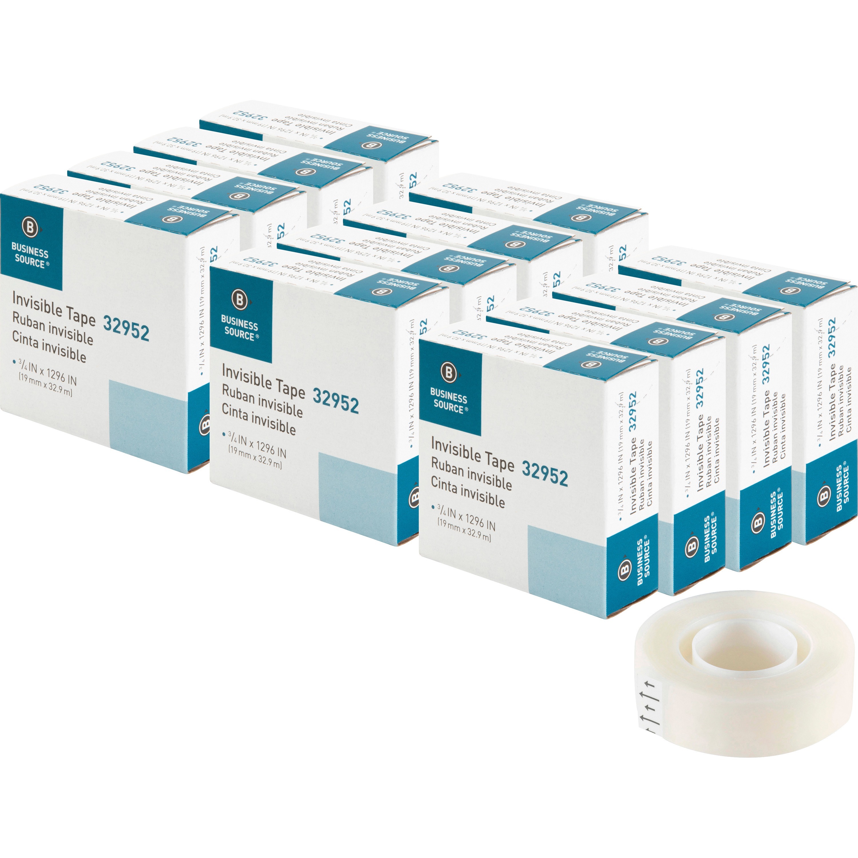 Business Source Invisible Tape Dispenser Refill Roll - 36 yd Length x 0.75 Business Source Invisible Tape Dispenser Refill Roll - 36 yd Length x 0.75