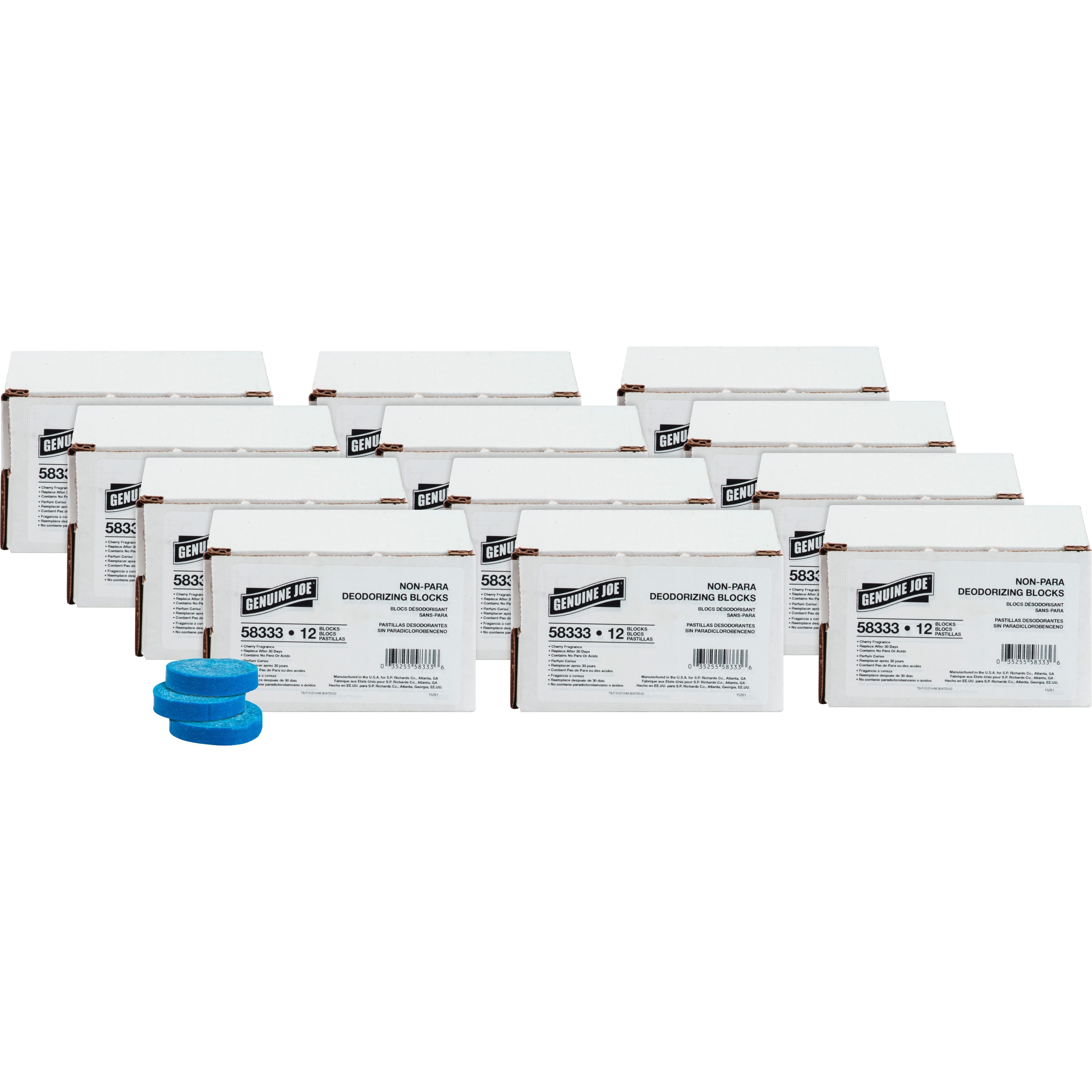 Genuine Joe Non-para Toss Blocks - Non-para Deodorizer, Water Soluble, Acid-free, Biodegradeable - 144 / Carton - Blue Genuine Joe Non-para Toss Blocks - Non-para Deodorizer, Water Soluble, Acid-free, Biodegradeable - 144 / Carton - Blue