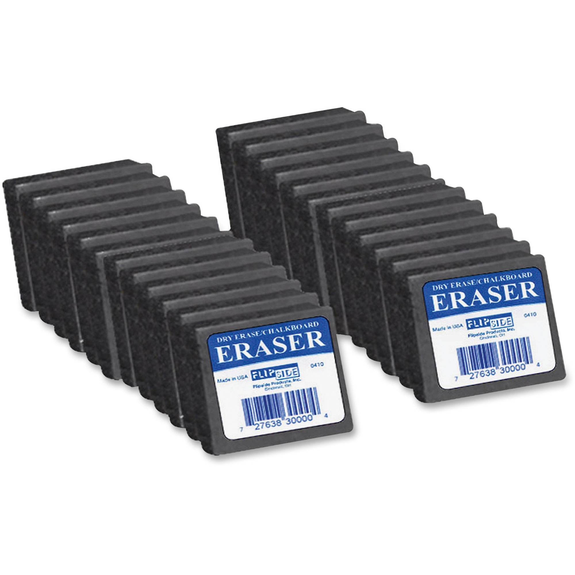 Flipside Dry Erase/Chalkboard Eraser - Gray - Felt - 2 Flipside Dry Erase/Chalkboard Eraser - Gray - Felt - 2