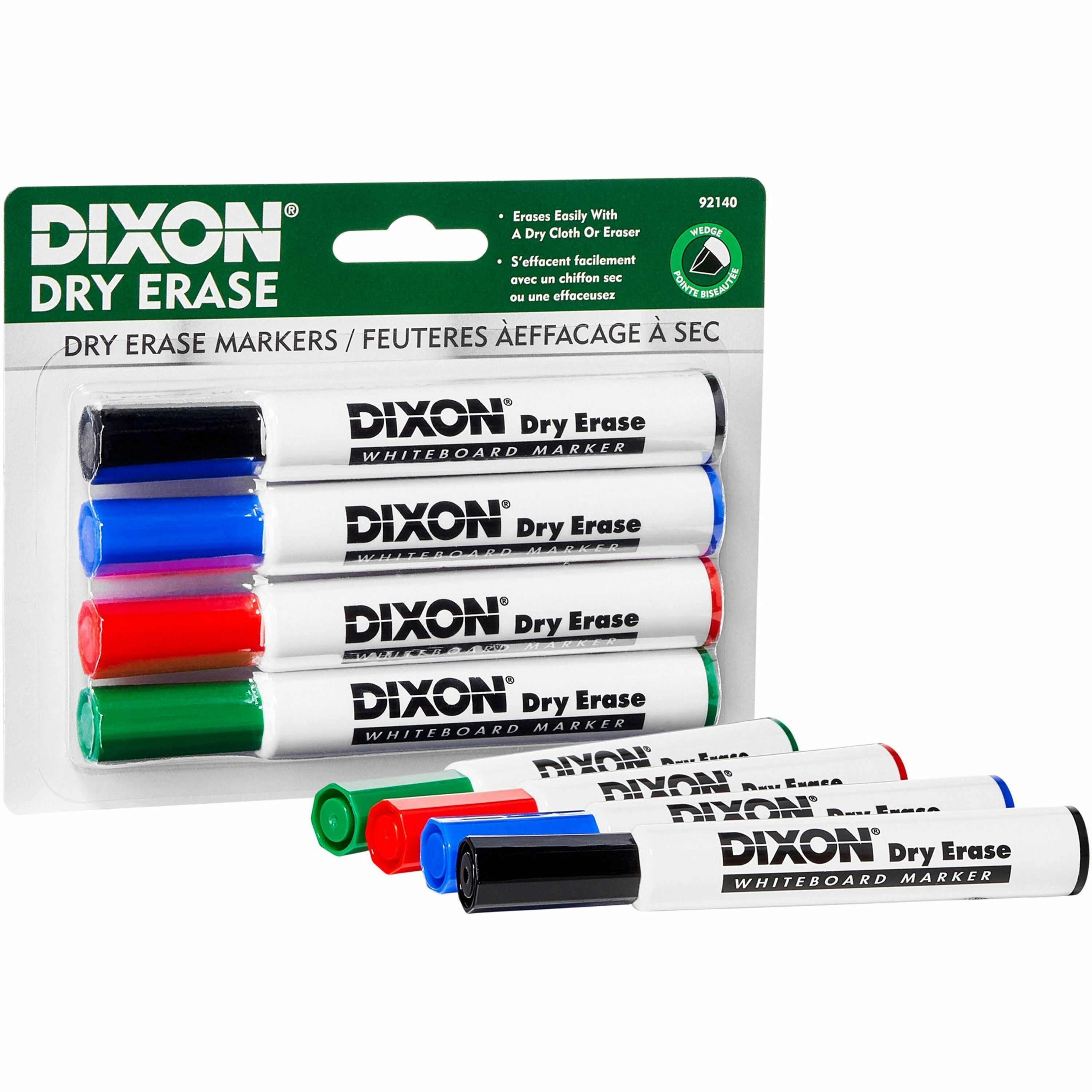Ticonderoga Dry Erase Markers - Broad, Fine Marker Point - Chisel Marker Point Style - Assorted - 4 / Pack Ticonderoga Dry Erase Markers - Broad, Fine Marker Point - Chisel Marker Point Style - Assorted - 4 / Pack