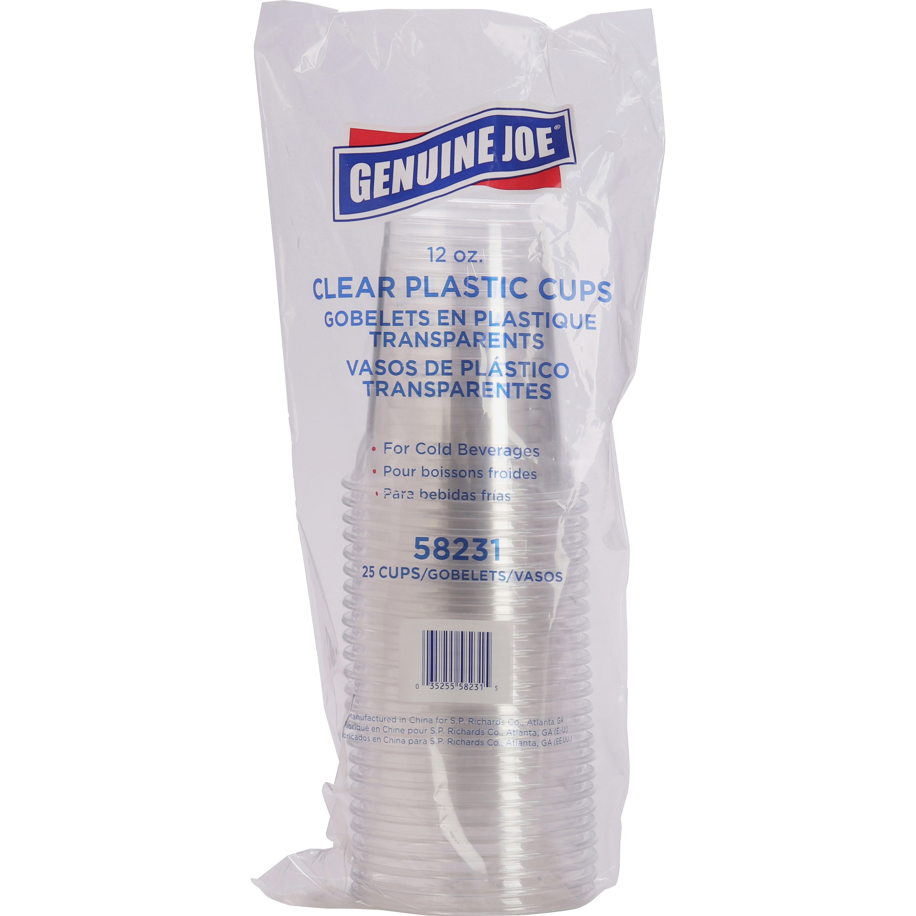 Genuine Joe 12 oz Clear Plastic Cups - 25 / Pack - Clear - Plastic - Cold Drink, Beverage Genuine Joe 12 oz Clear Plastic Cups - 25 / Pack - Clear - Plastic - Cold Drink, Beverage