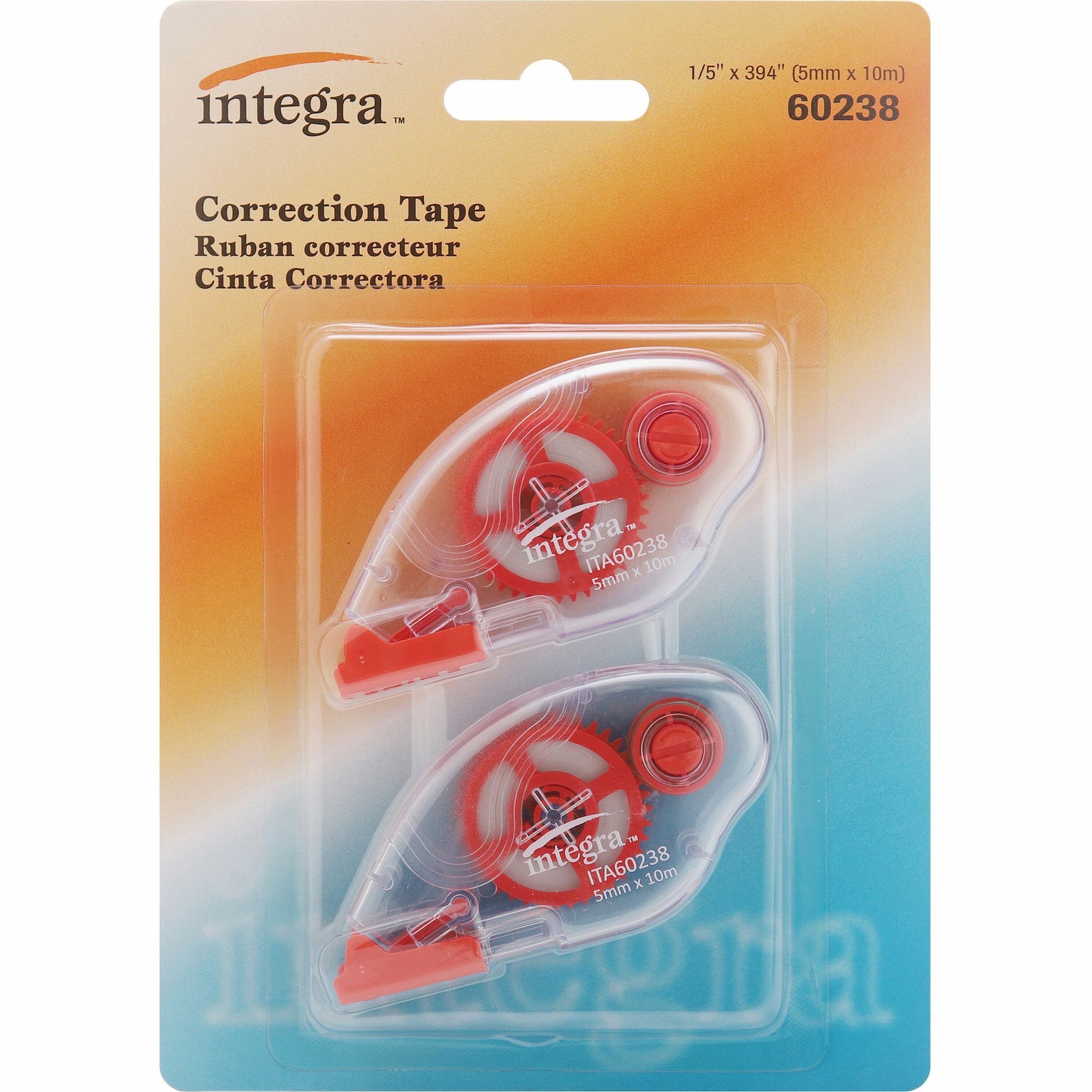 Integra Correction Tape - 2 Dispensers/PK - Holds Total 1 Tape(s) - White - 2 / Pack Integra Correction Tape - 2 Dispensers/PK - Holds Total 1 Tape(s) - White - 2 / Pack