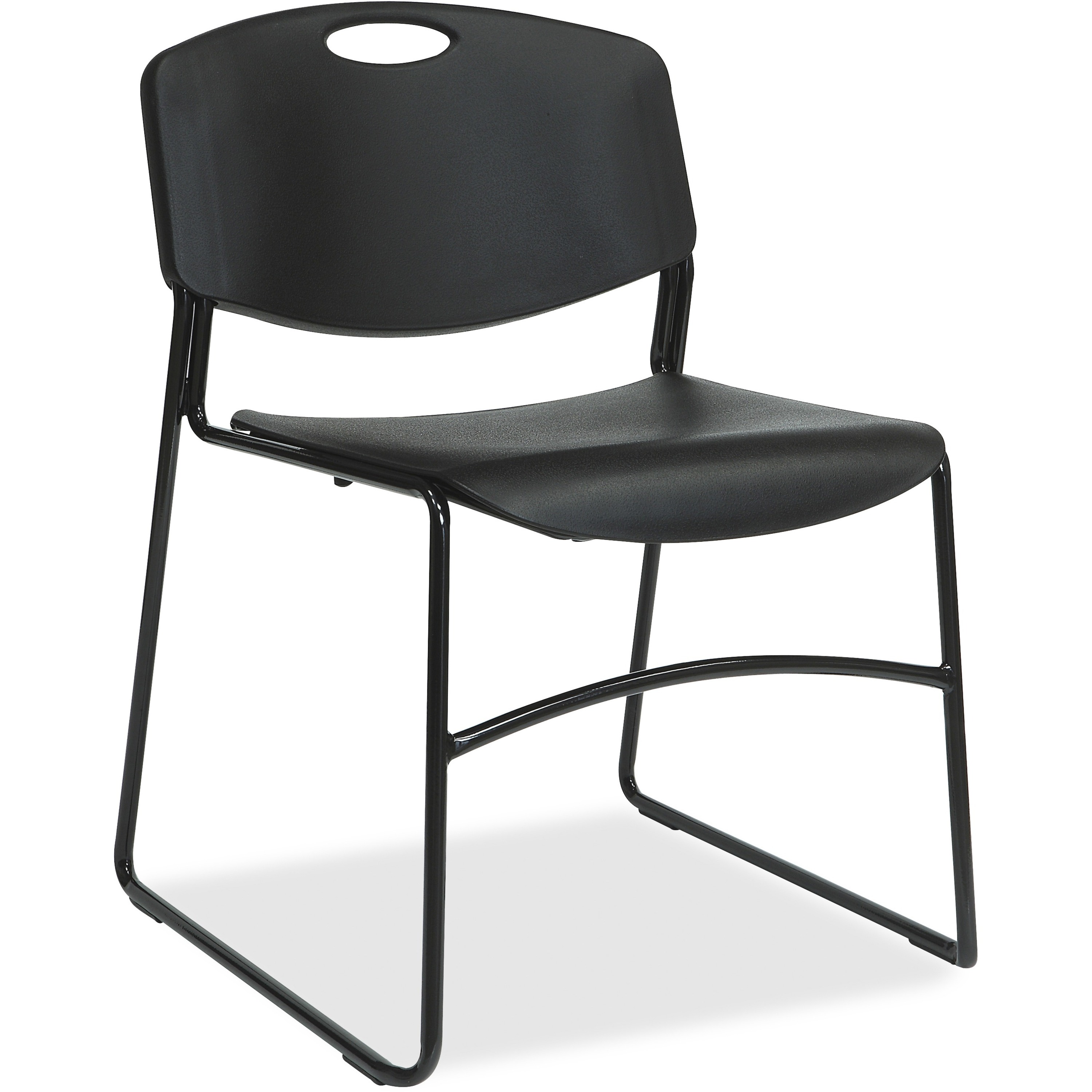 Lorell Heavy-duty Standard-height Stack Chairs - Plastic Seat - Plastic Back - Steel Frame - Black - 4 / Carton Lorell Heavy-duty Standard-height Stack Chairs - Plastic Seat - Plastic Back - Steel Frame - Black - 4 / Carton