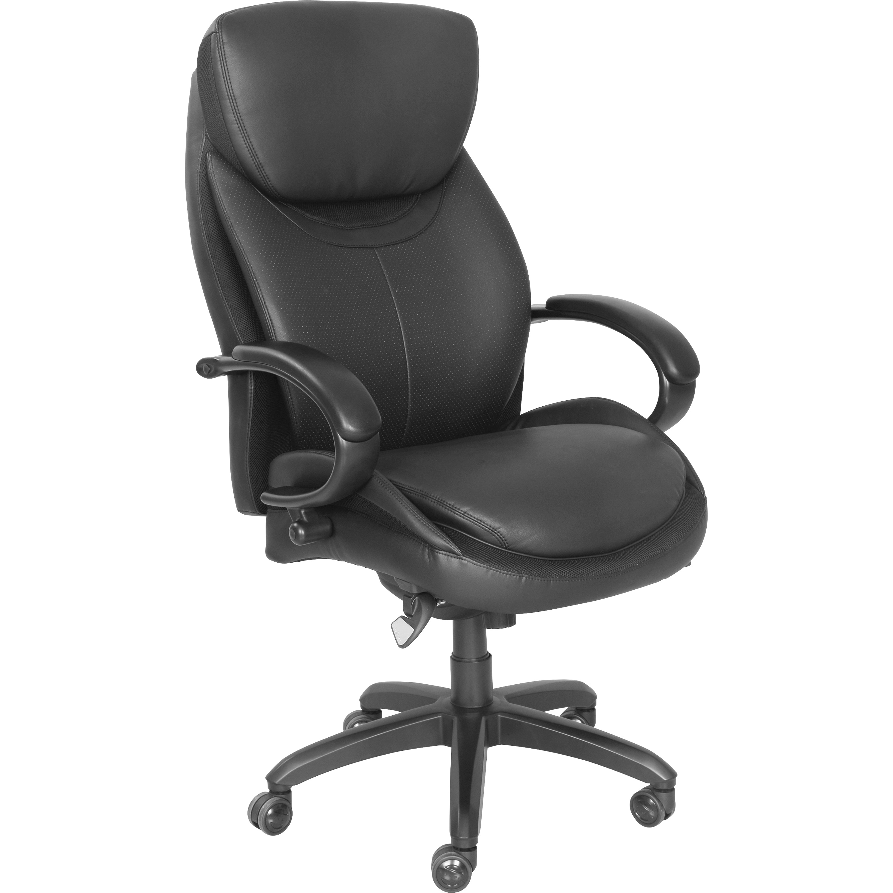 La-Z-Boy Chair - Black Faux Leather Seat - Black Faux Leather Back - High Back - Black - Armrest - 1 Each La-Z-Boy Chair - Black Faux Leather Seat - Black Faux Leather Back - High Back - Black - Armrest - 1 Each