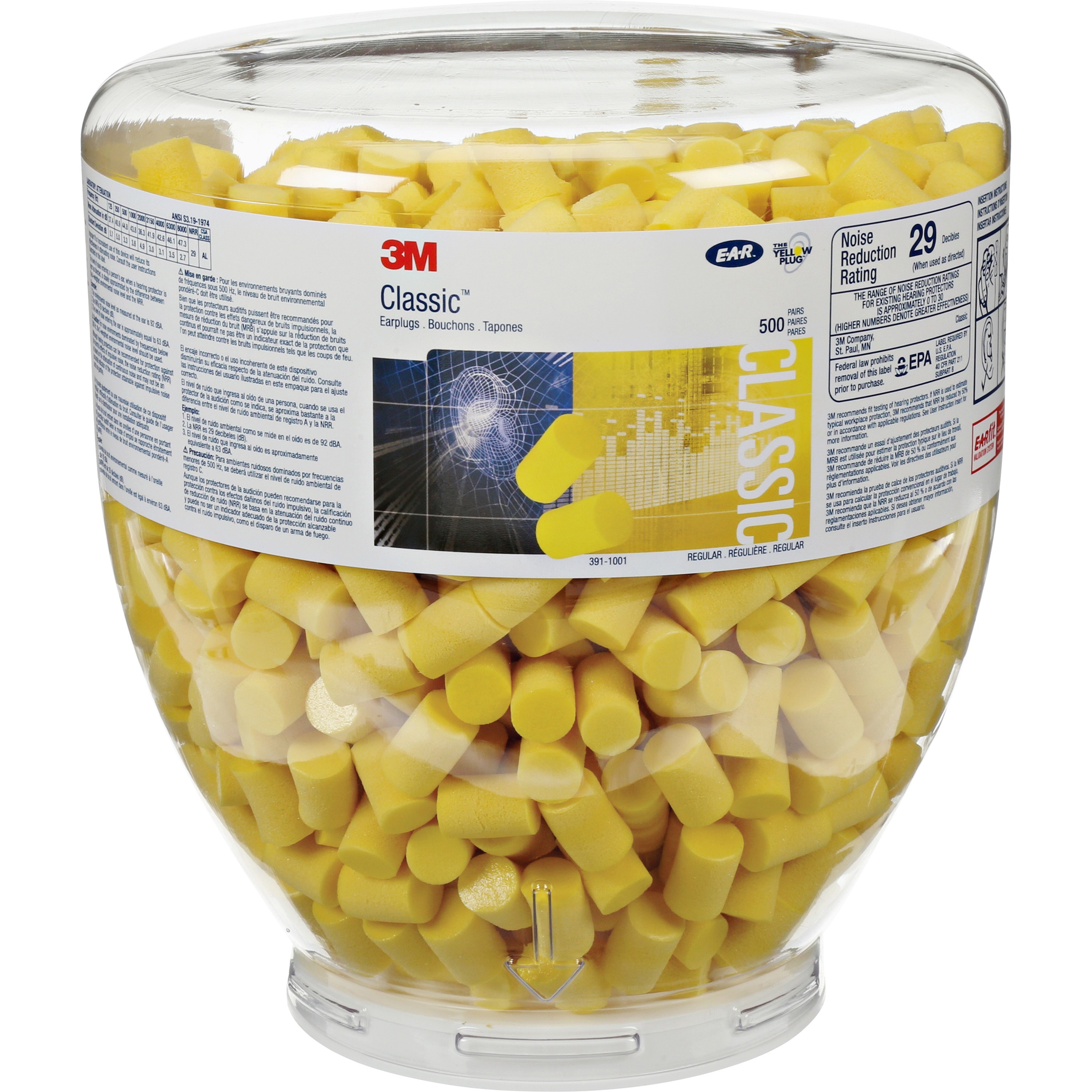 E-A-R Classic Earplugs - 1000 / Bottle - Yellow - Polyurethane Foam - Medium E-A-R Classic Earplugs - 1000 / Bottle - Yellow - Polyurethane Foam - Medium