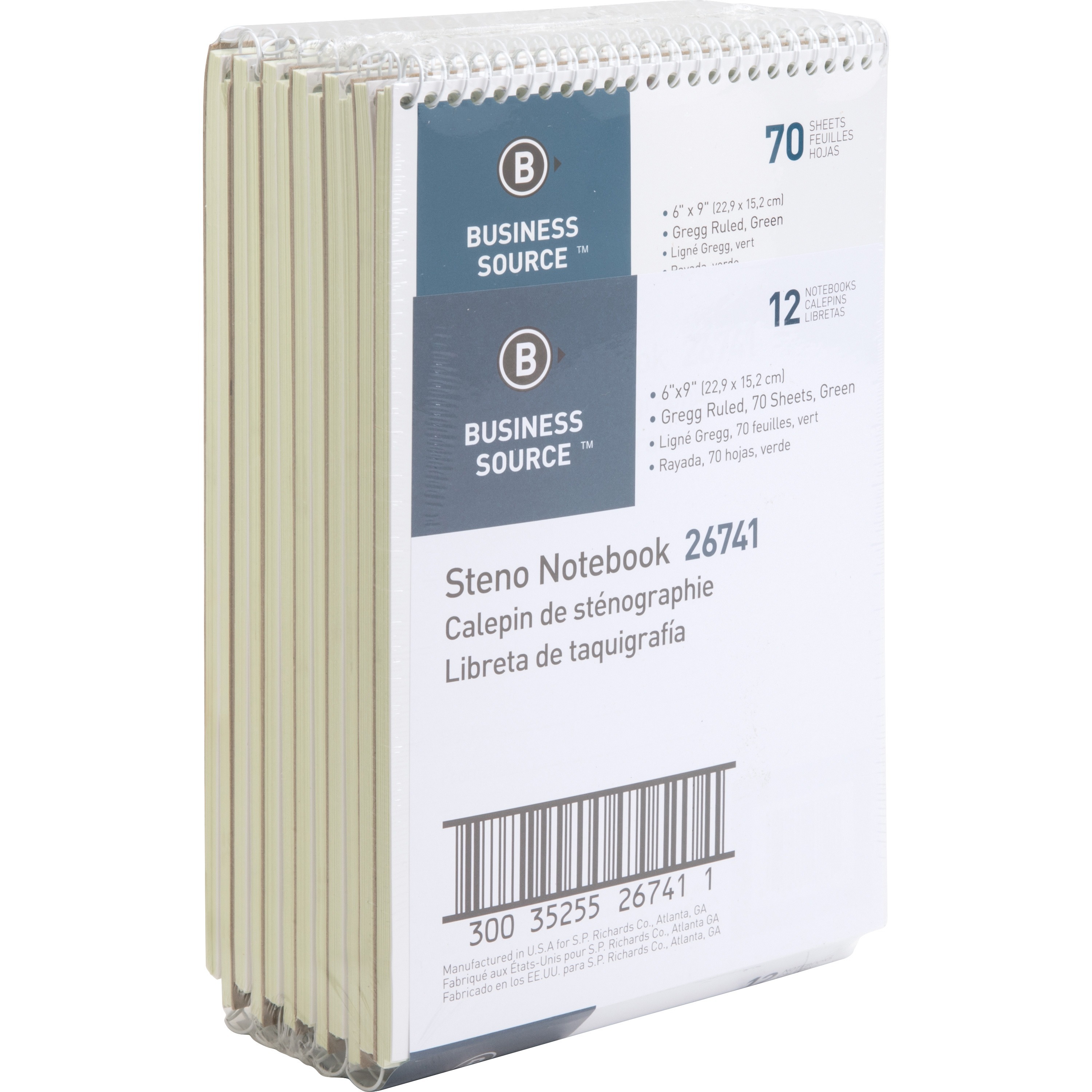 BUSINESS STATIONERY（ビジネス・ステーショナリー） Steno Notebook by Business Source BSN26741PK | OnTimeSupplies.com