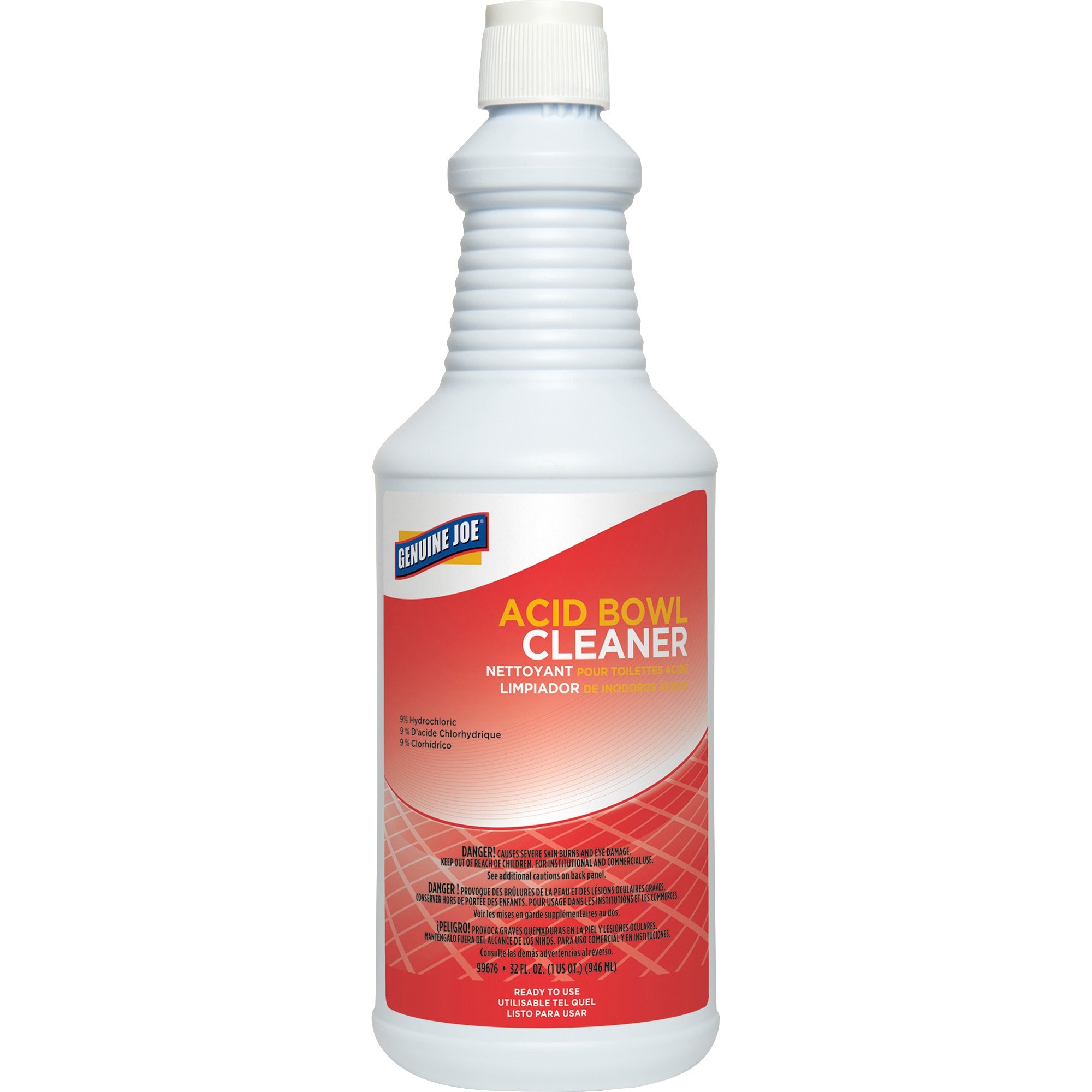 Genuine Joe Acid Bowl Cleaner - Ready-To-Use - 32 fl oz (1 quart) - 12 / Carton - Pleasant Scent - Aqua Marine Genuine Joe Acid Bowl Cleaner - Ready-To-Use - 32 fl oz (1 quart) - 12 / Carton - Pleasant Scent - Aqua Marine