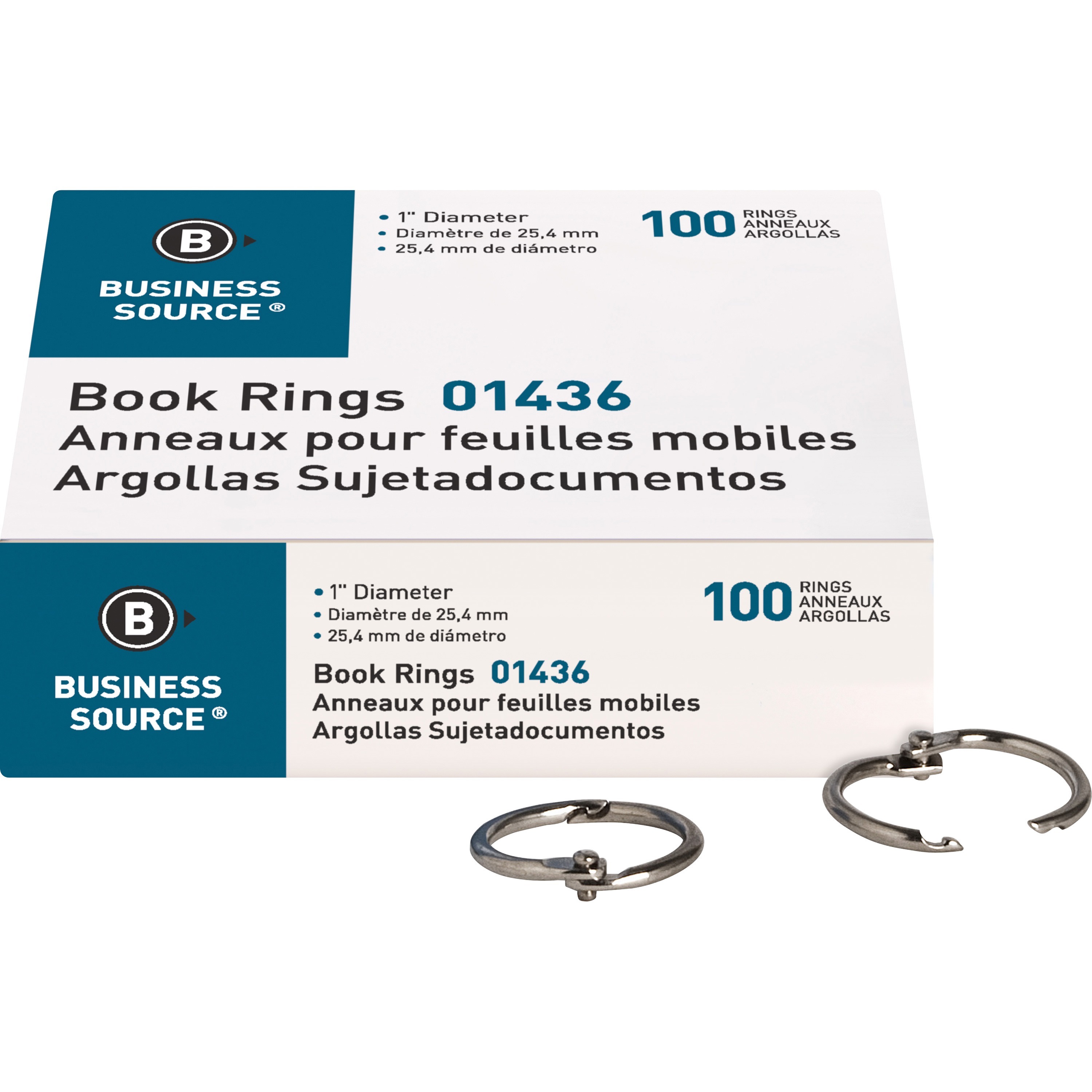 Business Source Standard Book Rings - 1 Business Source Standard Book Rings - 1