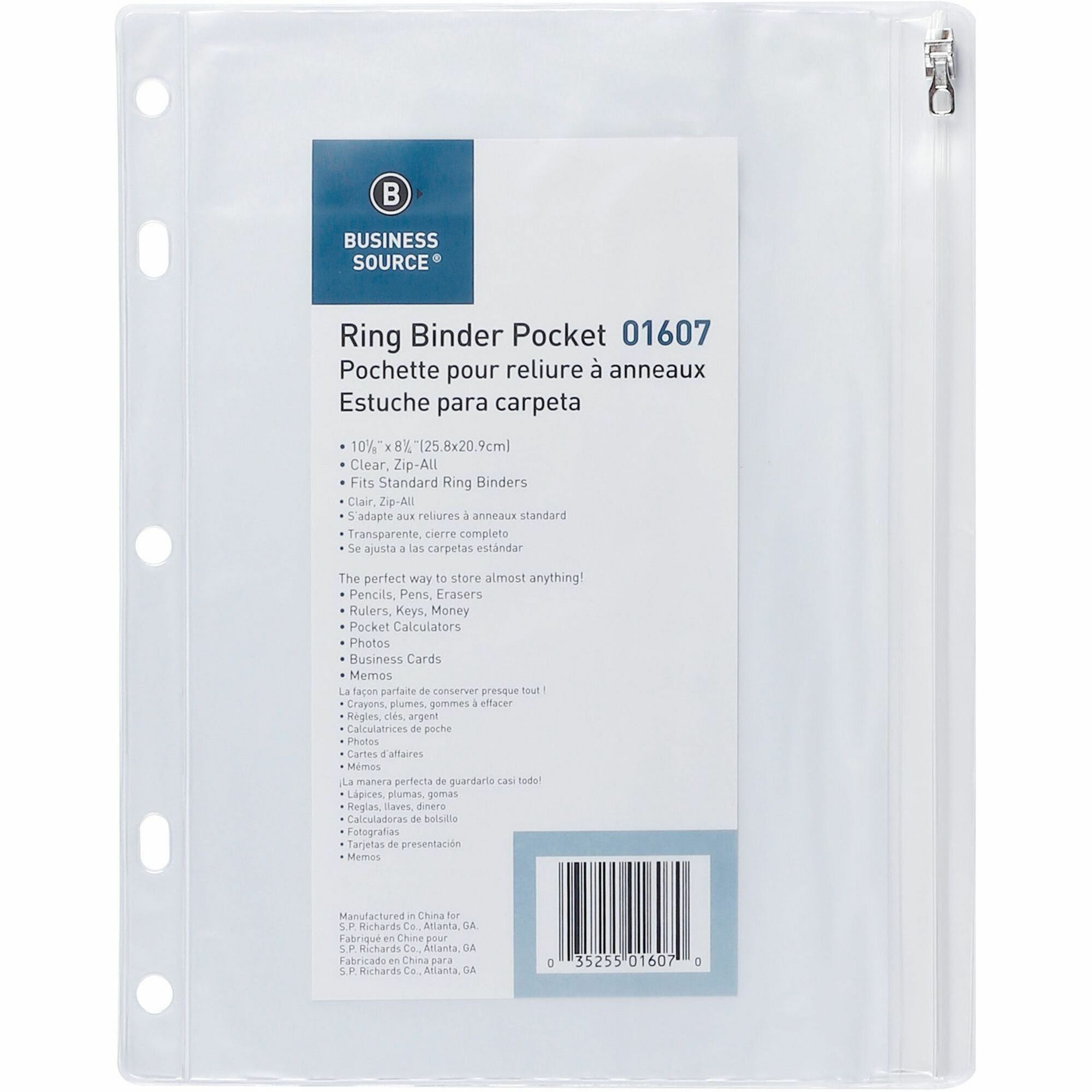 Business Source Punched Economy Binder Pocket - 10 Business Source Punched Economy Binder Pocket - 10
