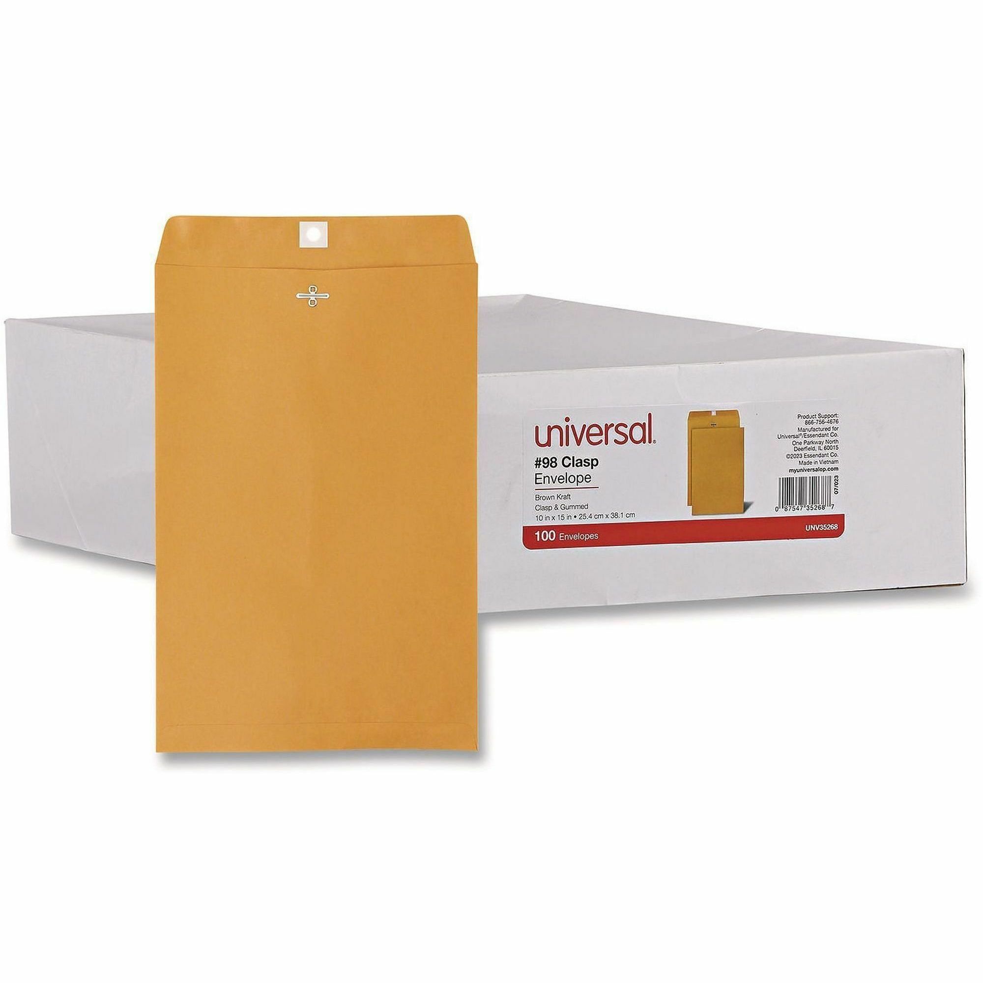 Kraft Clasp Envelope by Universal® UNV35268 | OnTimeSupplies.com