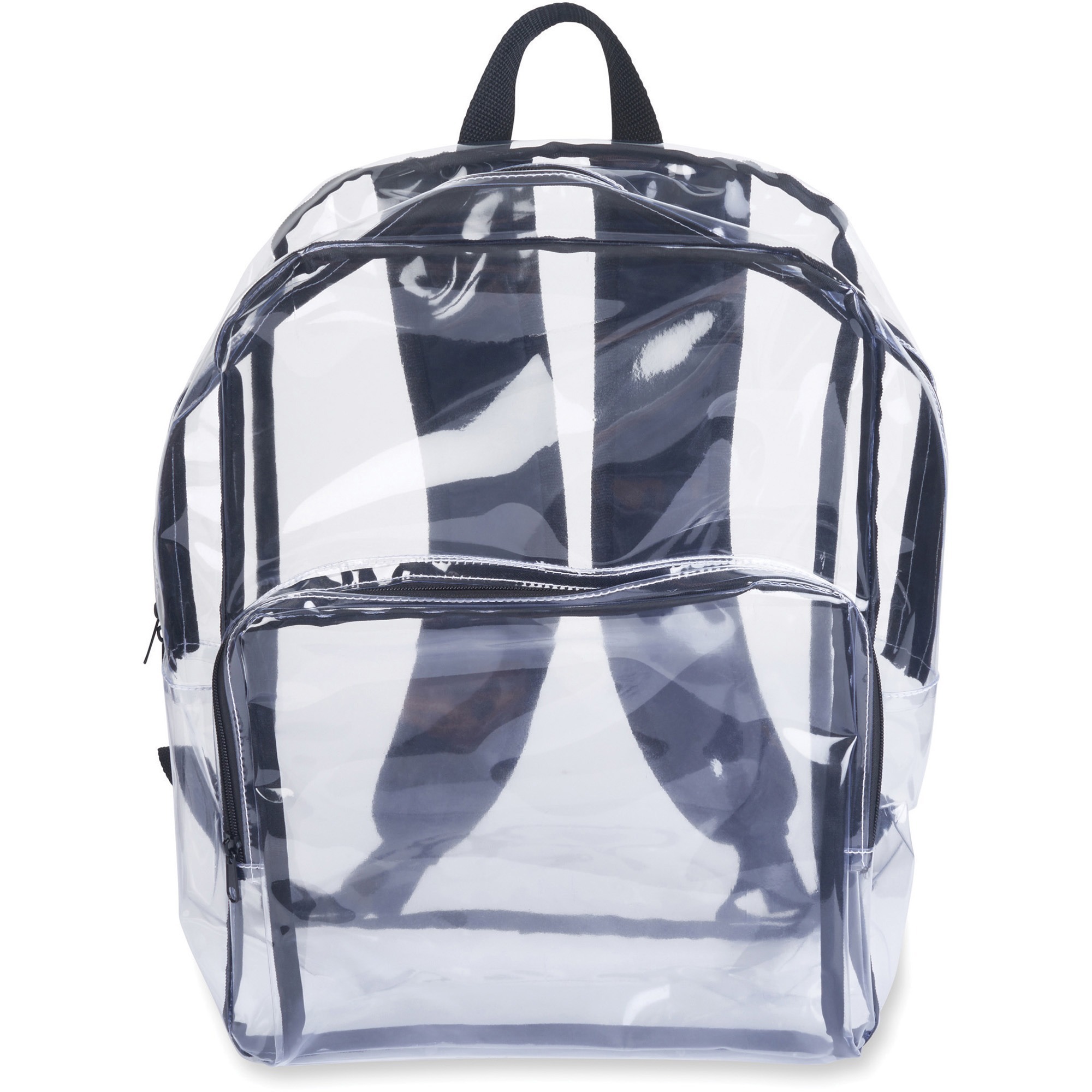 Tatco Carrying Case (Backpack) Notebook - Clear, Black - Vinyl Body - Shoulder Strap - 17.5 Tatco Carrying Case (Backpack) Notebook - Clear, Black - Vinyl Body - Shoulder Strap - 17.5