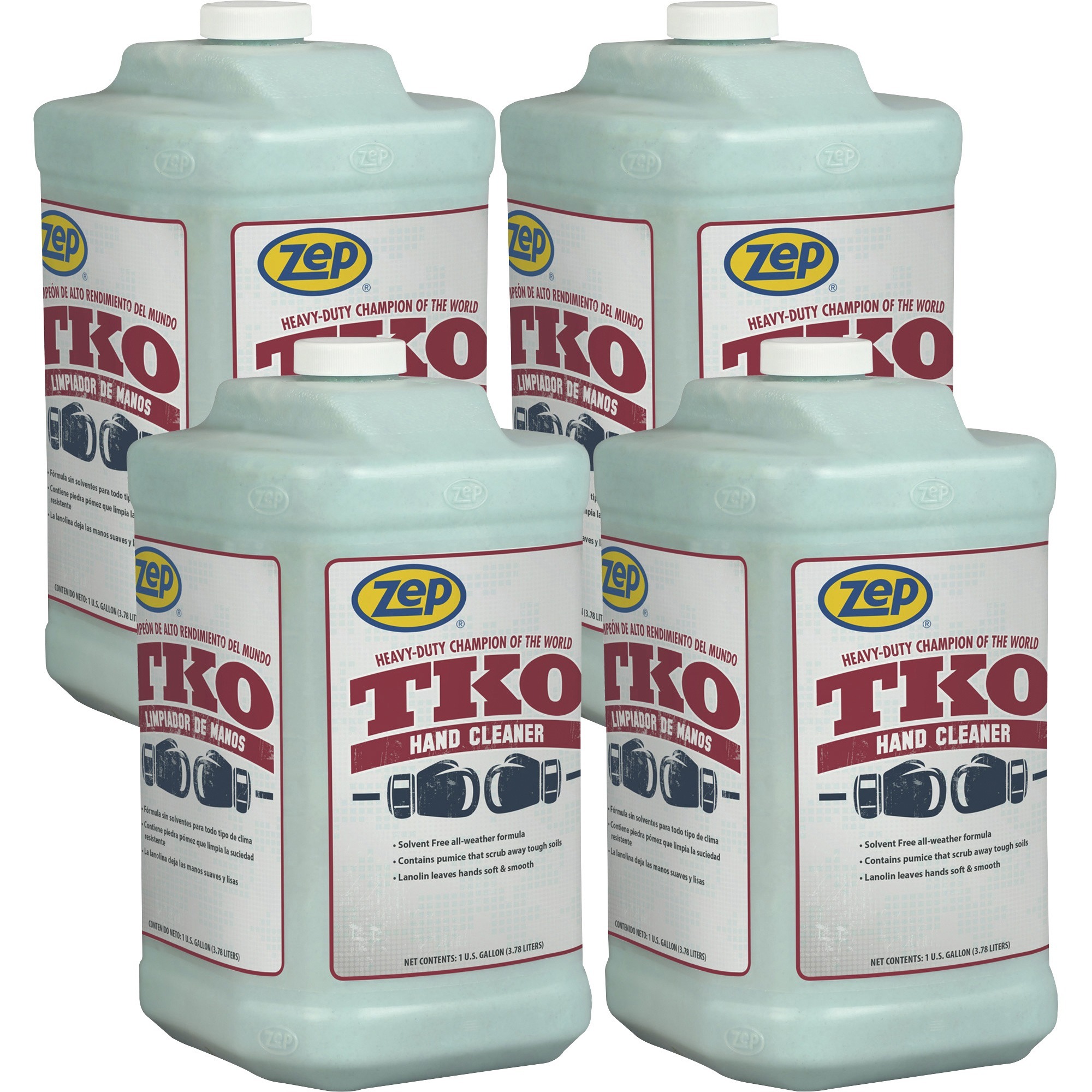Zep TKO Hand Cleaner - Lemon Lime ScentFor - 1 gal (3.8 L) - Dirt Remover, Grime Remover, Grease Remover - Hand - Blue, Opaque - Solvent-free, Heavy Duty, Non-flammable - 4 / Carton Zep TKO Hand Cleaner - Lemon Lime ScentFor - 1 gal (3.8 L) - Dirt Remover, Grime Remover, Grease Remover - Hand - Blue, Opaque - Solvent-free, Heavy Duty, Non-flammable - 4 / Carton