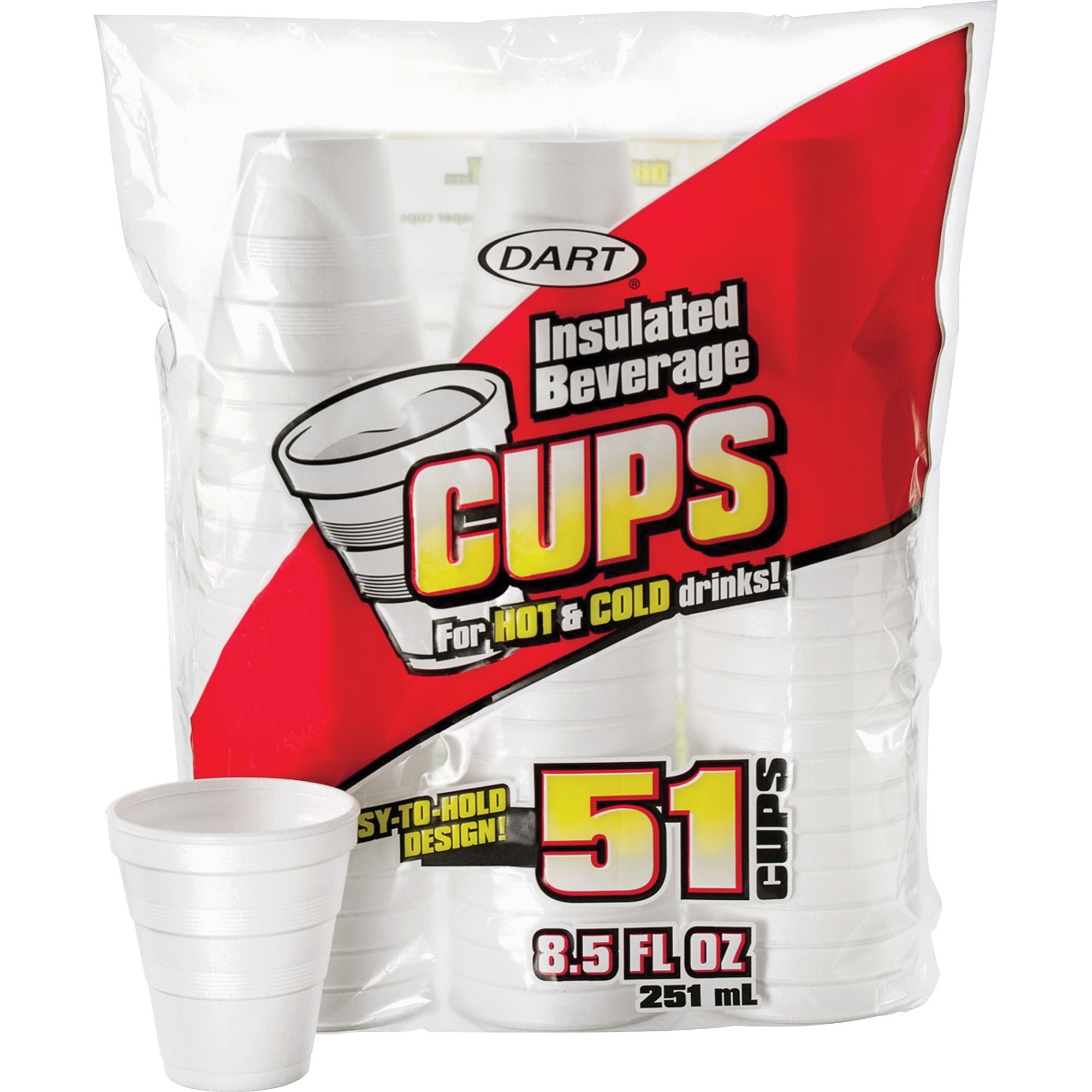 Dart 8.5 oz Insulated Beverage Cups - 51 / Bag - 24 / Carton - White - Foam - Hot Drink, Cold Drink, Coffee, Hot Chocolate, Soft Drink, Iced Tea, Beverage Dart 8.5 oz Insulated Beverage Cups - 51 / Bag - 24 / Carton - White - Foam - Hot Drink, Cold Drink, Coffee, Hot Chocolate, Soft Drink, Iced Tea, Beverage