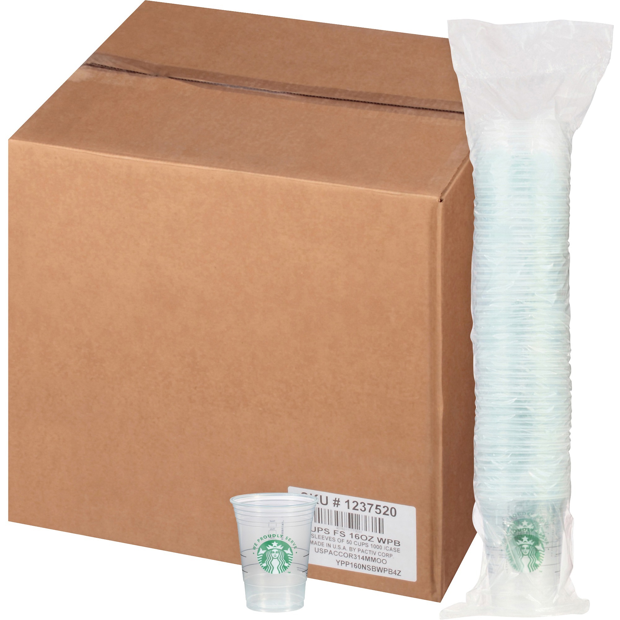 We Proudly Serve 16 oz Cold Cups - 1000 / Carton - Clear, Green - Polypropylene - Cold Drink We Proudly Serve 16 oz Cold Cups - 1000 / Carton - Clear, Green - Polypropylene - Cold Drink