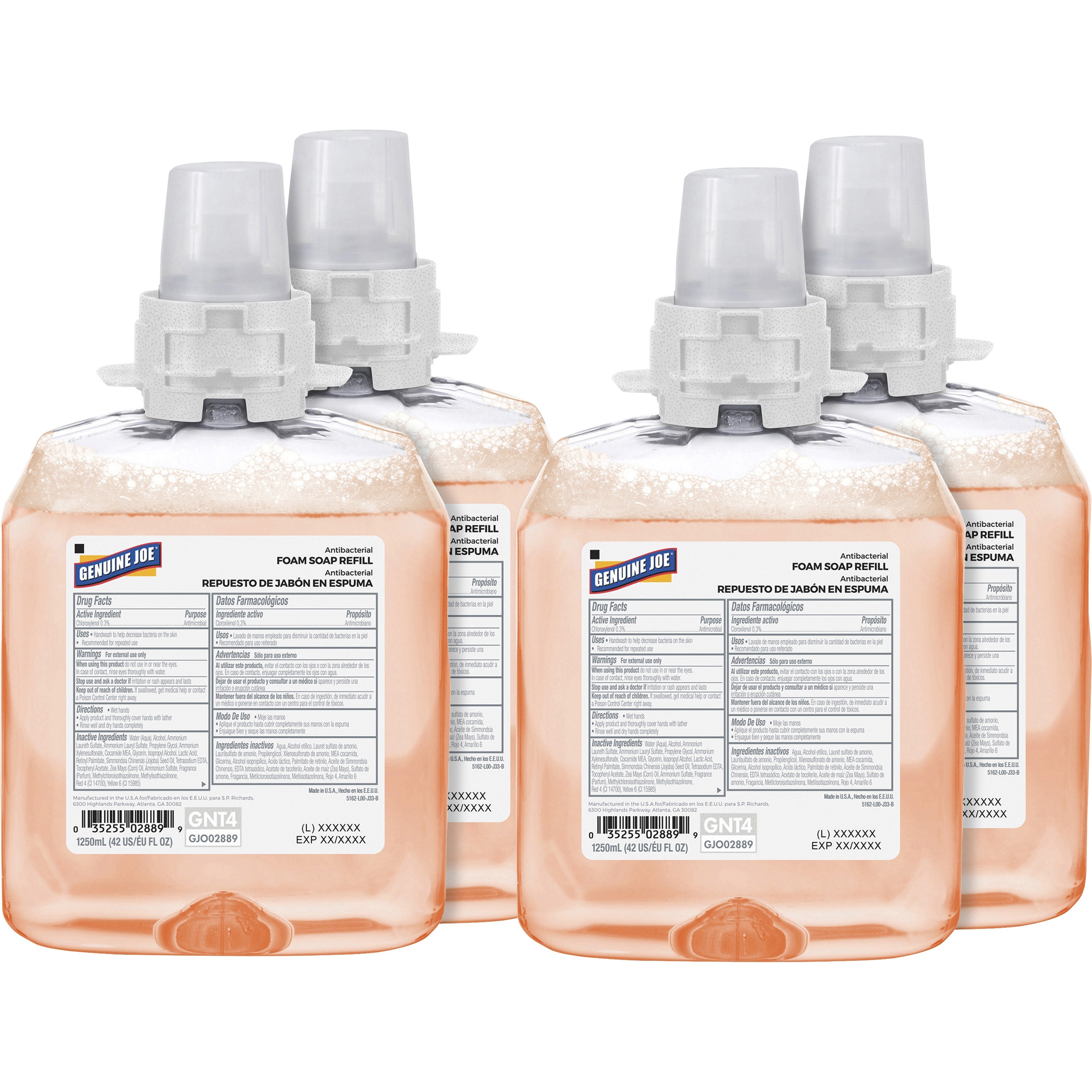 Genuine Joe Antibacterial Foam Soap Refill - Orange Blossom ScentFor - 42.3 fl oz (1250 mL) - Bacteria Remover - Hand, Skin - Antibacterial - Orange - 4 / Carton Genuine Joe Antibacterial Foam Soap Refill - Orange Blossom ScentFor - 42.3 fl oz (1250 mL) - Bacteria Remover - Hand, Skin - Antibacterial - Orange - 4 / Carton