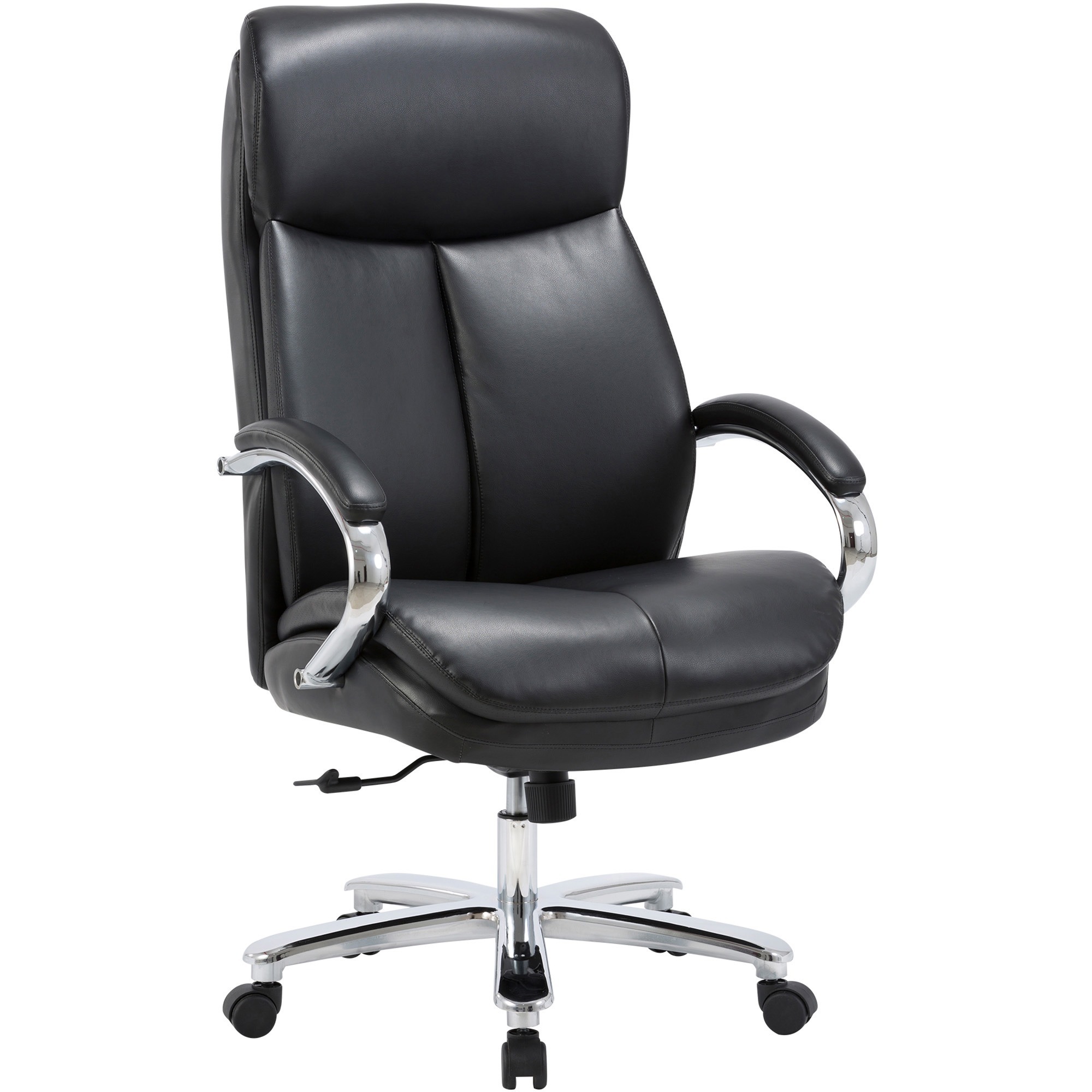 Lorell Big & Tall High-Back Chair - Bonded Leather Seat - Black Bonded Leather Back - High Back - Black - Armrest - 1 Each Lorell Big & Tall High-Back Chair - Bonded Leather Seat - Black Bonded Leather Back - High Back - Black - Armrest - 1 Each