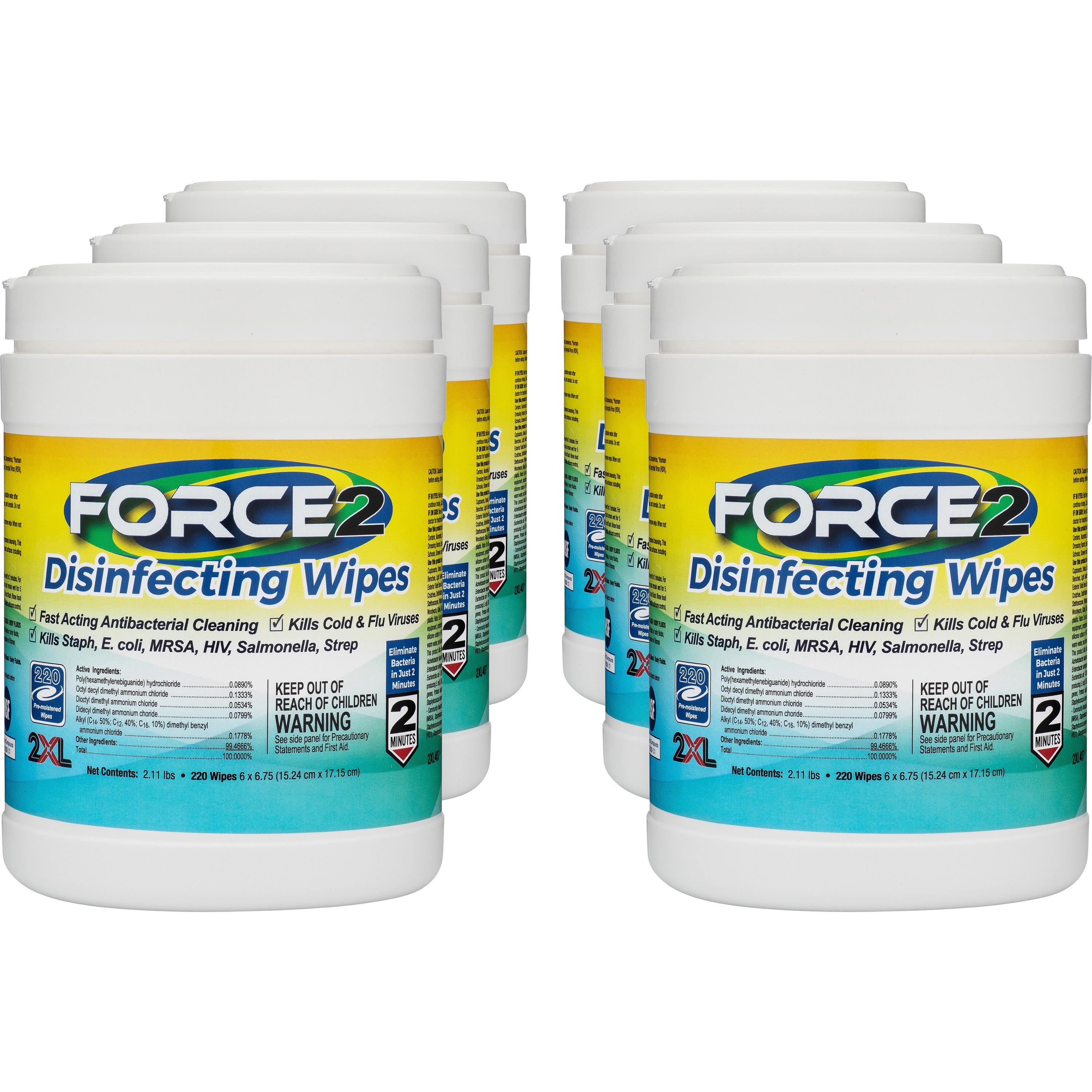 2XL FORCE2 Disinfecting Wipes - 6.75 2XL FORCE2 Disinfecting Wipes - 6.75