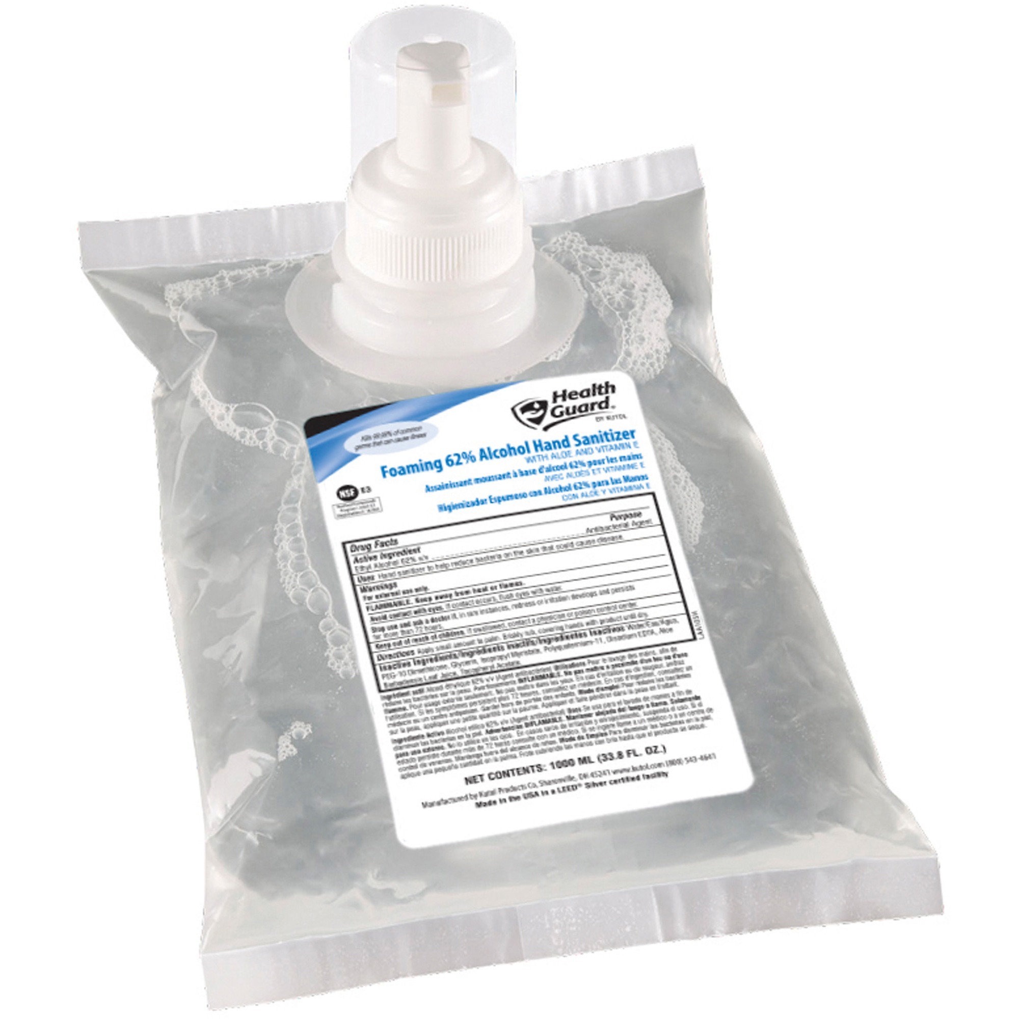 Health Guard Hand Sanitizer Foam - Alcohol Scent - 33.8 fl oz (1000 mL) - Kill Germs - Multipurpose, Hand - Moisturizing - Clear - Fast Acting, Dye-free, Fragrance-free, No Rinse - 6 / Carton Health Guard Hand Sanitizer Foam - Alcohol Scent - 33.8 fl oz (1000 mL) - Kill Germs - Multipurpose, Hand - Moisturizing - Clear - Fast Acting, Dye-free, Fragrance-free, No Rinse - 6 / Carton