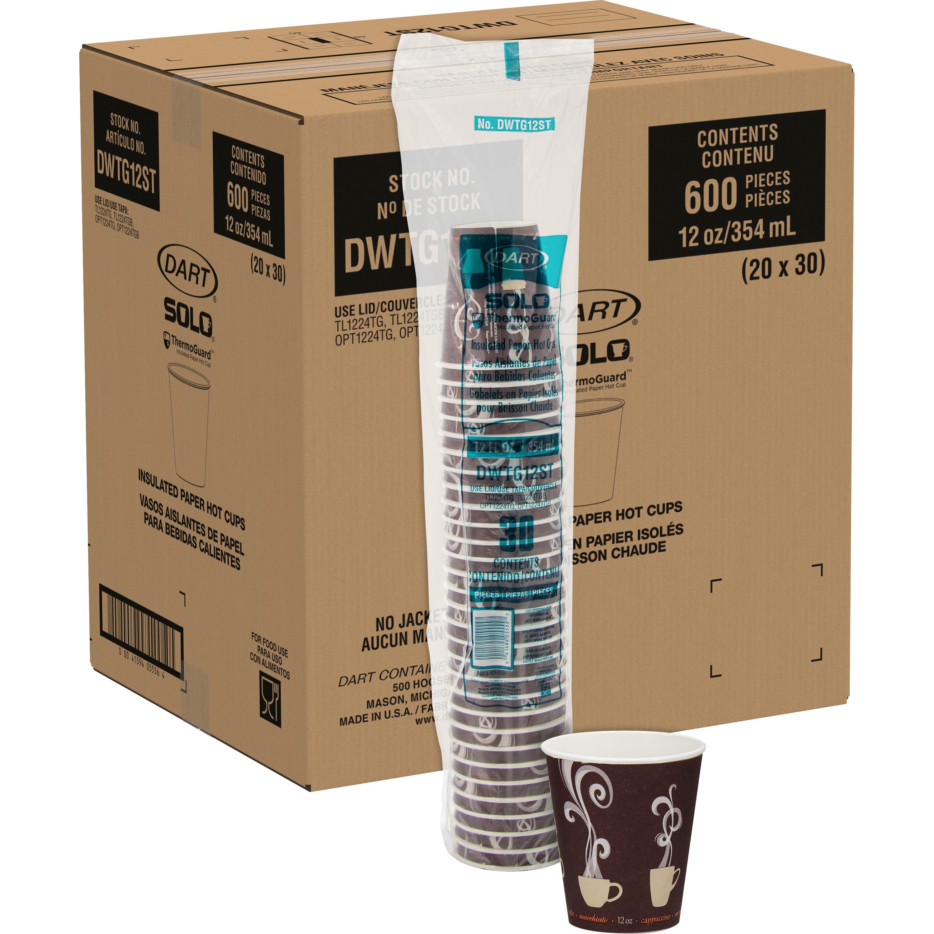 Solo ThermoGuard 12 oz Double Walled Paper Hot Cups - 30.0 / Bag - 20 / Carton - Multi - Paper, Polyethylene - Hot Drink, Beverage Solo ThermoGuard 12 oz Double Walled Paper Hot Cups - 30.0 / Bag - 20 / Carton - Multi - Paper, Polyethylene - Hot Drink, Beverage