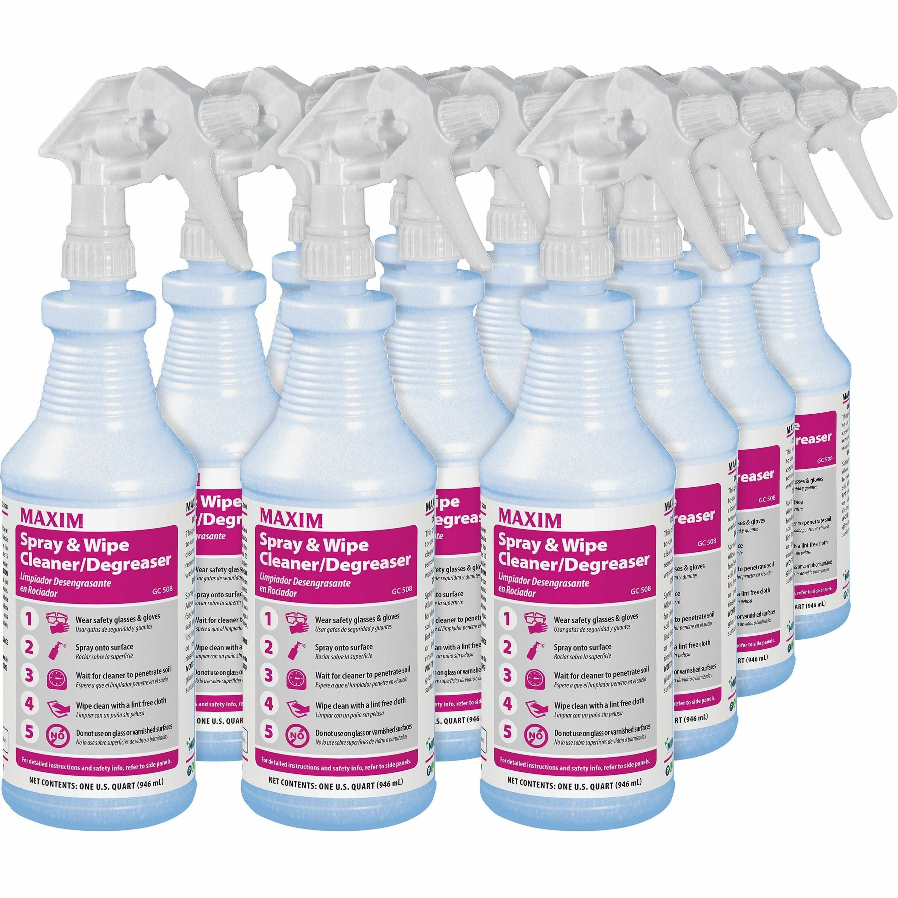 Midlab Spray & Wipe Cleaner/Degreaser - Ready-To-Use - 32 fl oz (1 quart) - Citrus Scent - 12 / Carton - Rinse-free, Washable, Easy to Use - Light Green Midlab Spray & Wipe Cleaner/Degreaser - Ready-To-Use - 32 fl oz (1 quart) - Citrus Scent - 12 / Carton - Rinse-free, Washable, Easy to Use - Light Green