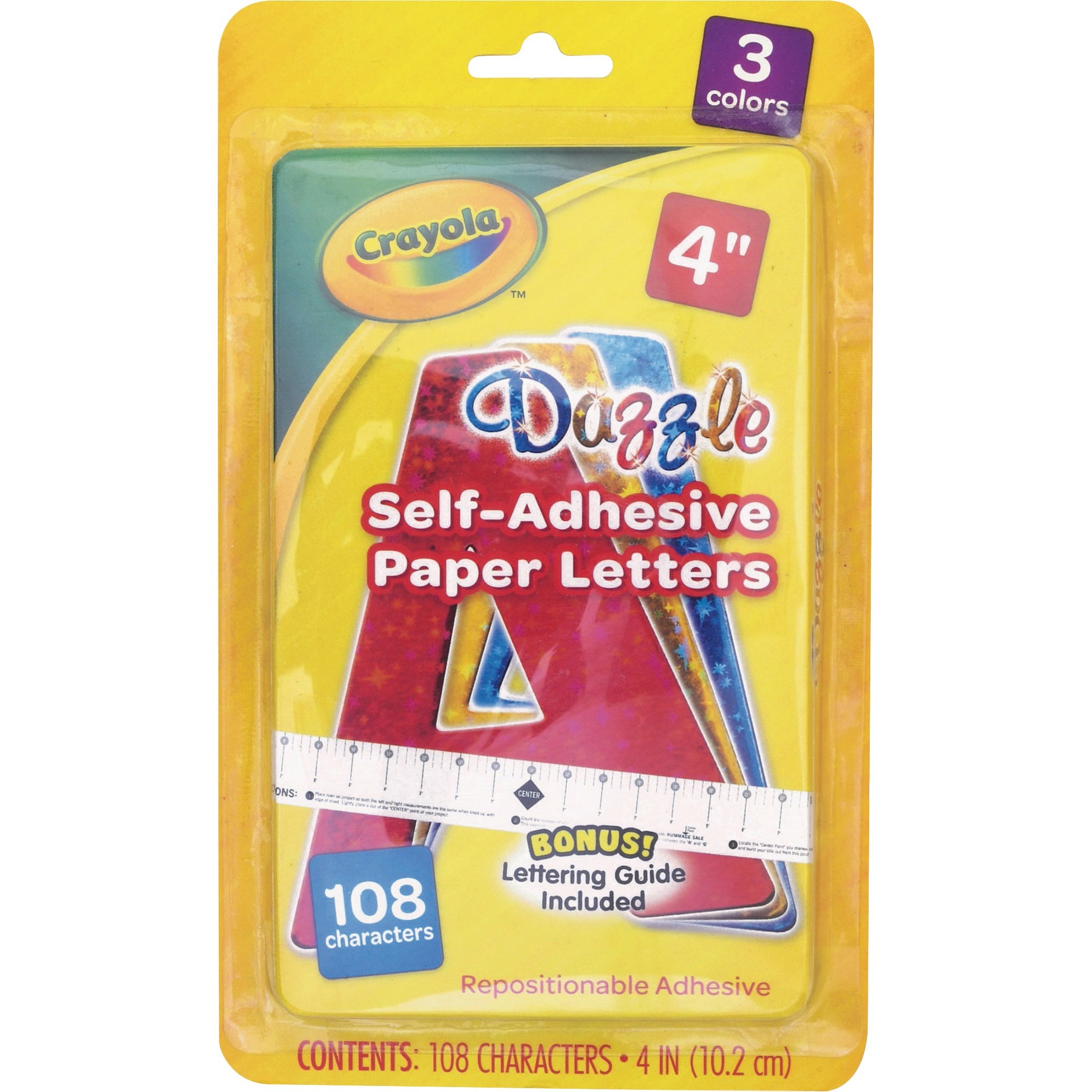 Crayola Self-adhesive Paper Letters - Self-adhesive - 4 Crayola Self-adhesive Paper Letters - Self-adhesive - 4