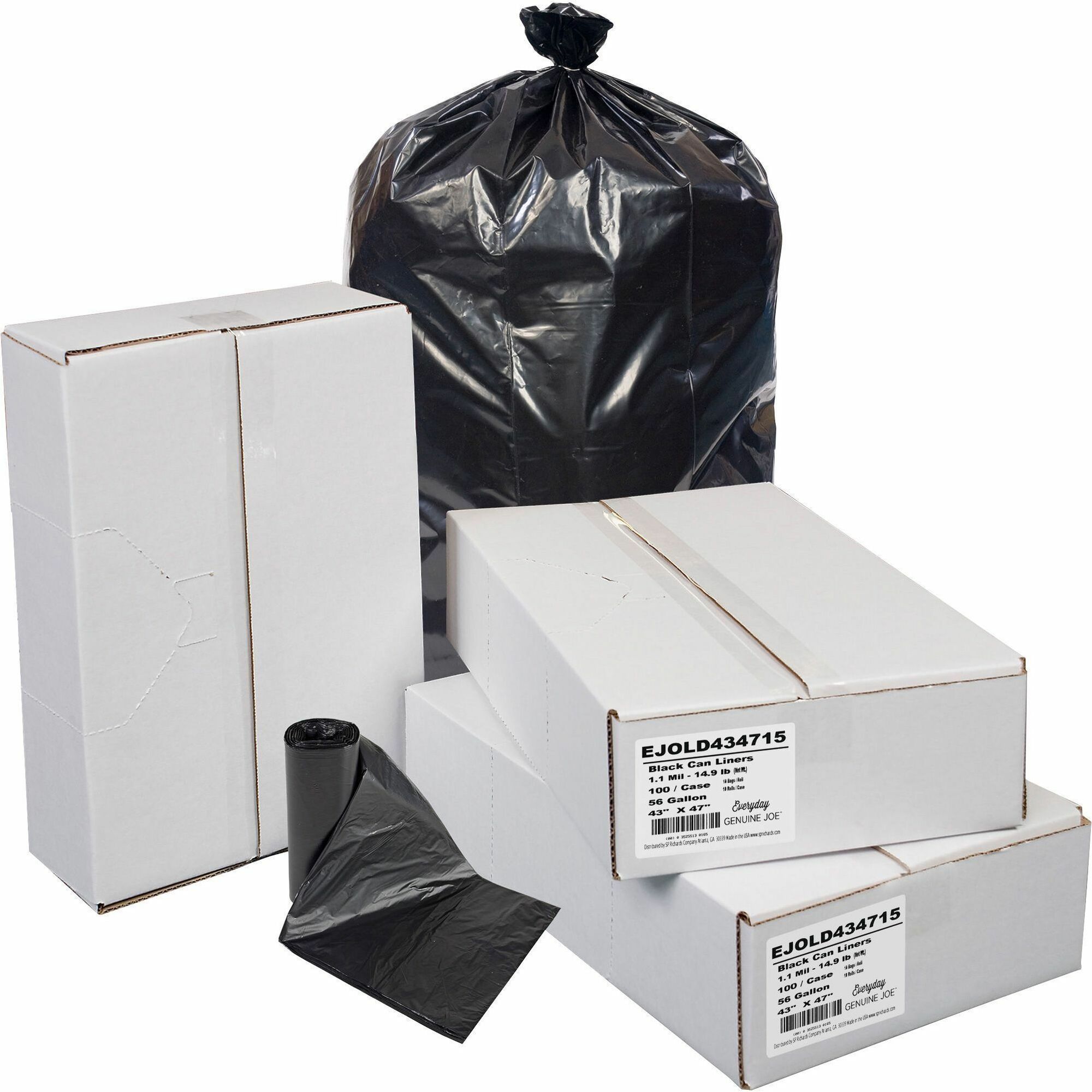 Everyday Genuine Joe Low-Density Can Liners - 55 gal Capacity - 43 Everyday Genuine Joe Low-Density Can Liners - 55 gal Capacity - 43