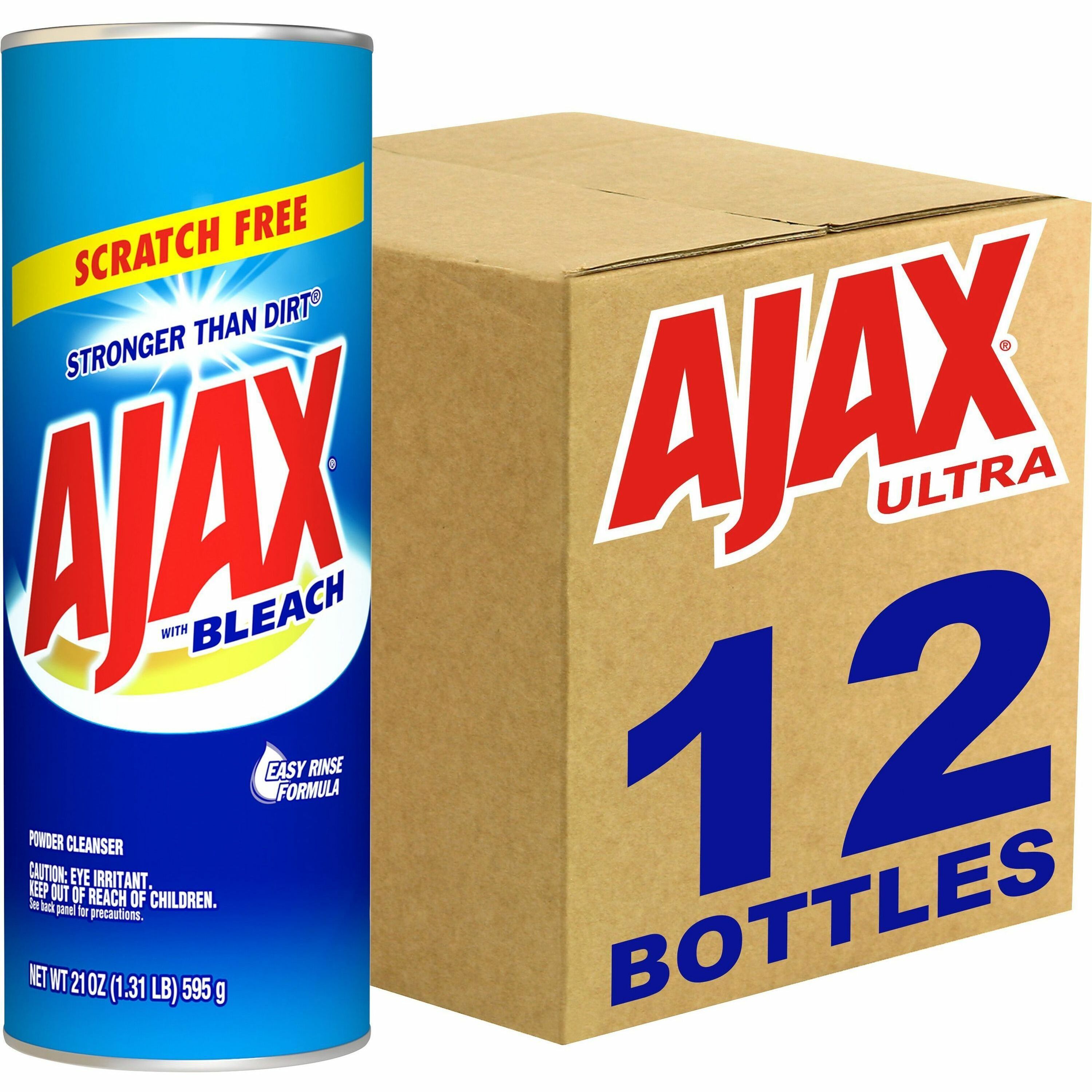 AJAX Powder Cleanser With Bleach - 21 oz (1.31 lb) - 12 / Carton - Non-scratching, Phosphate-free - White AJAX Powder Cleanser With Bleach - 21 oz (1.31 lb) - 12 / Carton - Non-scratching, Phosphate-free - White