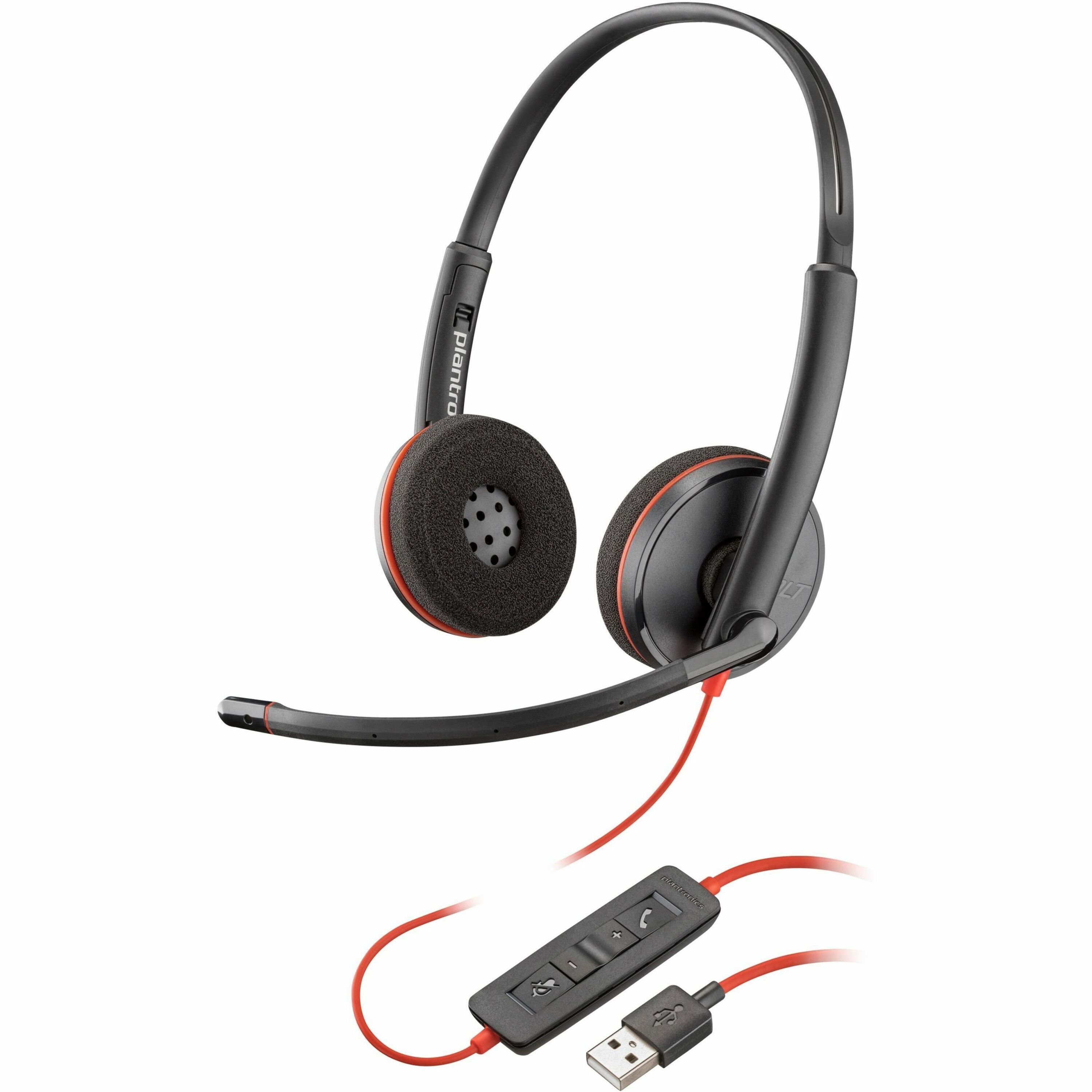 Poly Blackwire 3220 Stereo USB-A Headset - Stereo - USB Type A - Wired - 32 Ohm - 20 Hz - 20 kHz - Over-the-head - Binaural - Ear-cup - Noise Cancelling Microphone - Noise Canceling - Black - TAA Compliant Poly Blackwire 3220 Stereo USB-A Headset - Stereo - USB Type A - Wired - 32 Ohm - 20 Hz - 20 kHz - Over-the-head - Binaural - Ear-cup - Noise Cancelling Microphone - Noise Canceling - Black - TAA Compliant