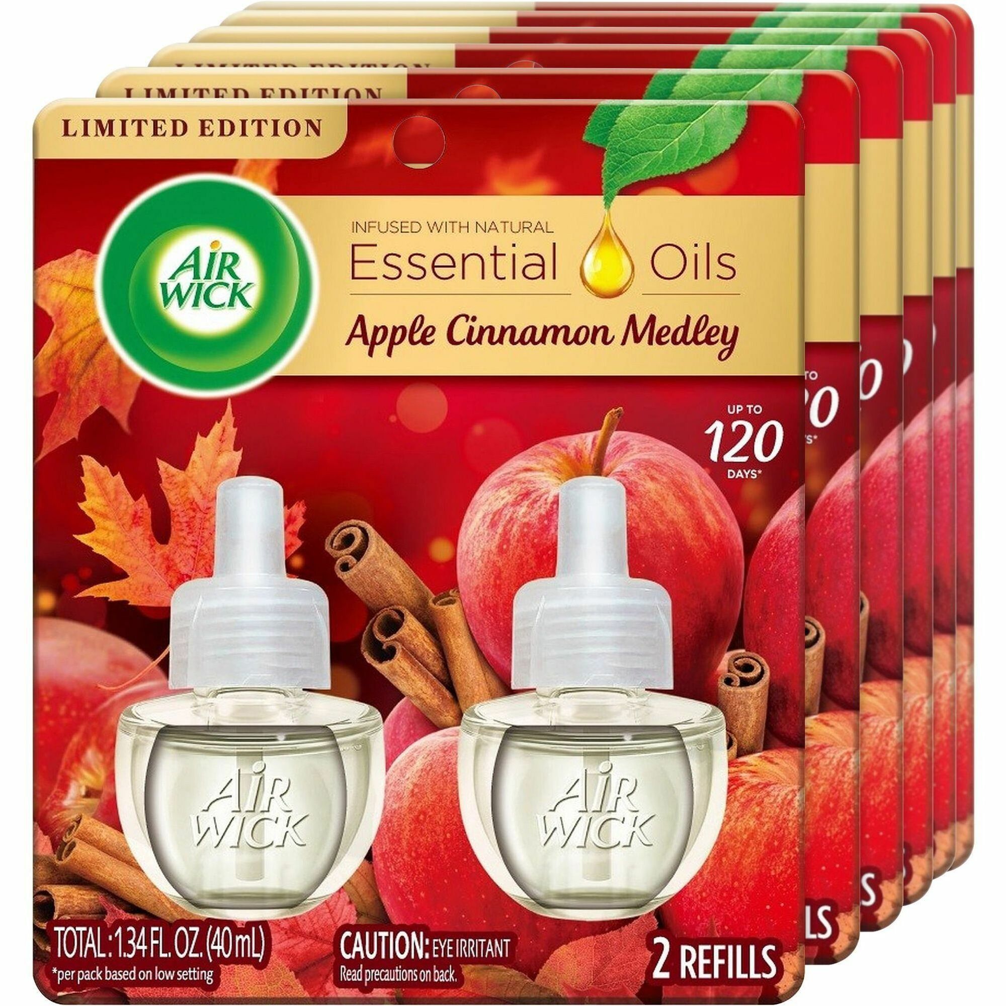 Air Wick Apple Scented Oil - Oil - 0.6 fl oz (0 quart) - Apple Cinnamon Medley - 60 Day - 6 / Carton - Long Lasting Air Wick Apple Scented Oil - Oil - 0.6 fl oz (0 quart) - Apple Cinnamon Medley - 60 Day - 6 / Carton - Long Lasting