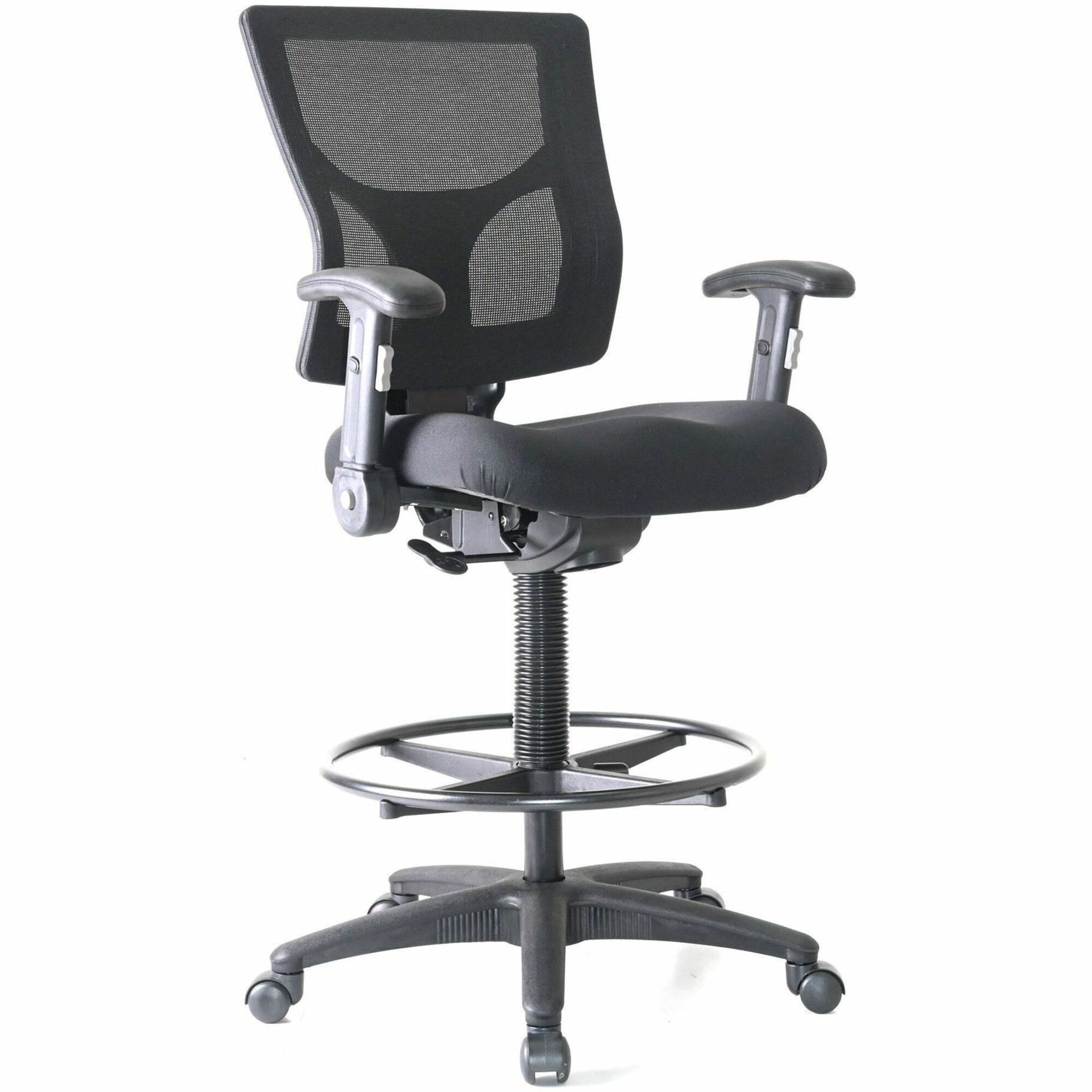Lorell Conjure Office Stool - Fabric, Polyurethane, Molded Foam Seat - Black - Armrest - 1 Each Lorell Conjure Office Stool - Fabric, Polyurethane, Molded Foam Seat - Black - Armrest - 1 Each