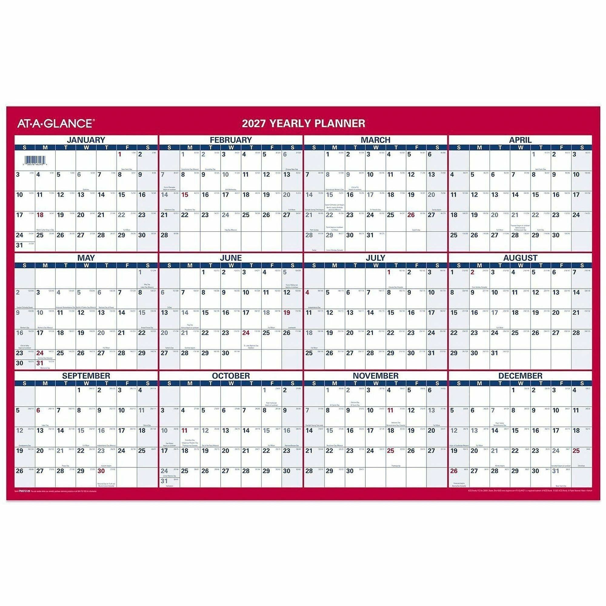 Vertical Horizontal Reversible Wall Calendar by At-A-Glance