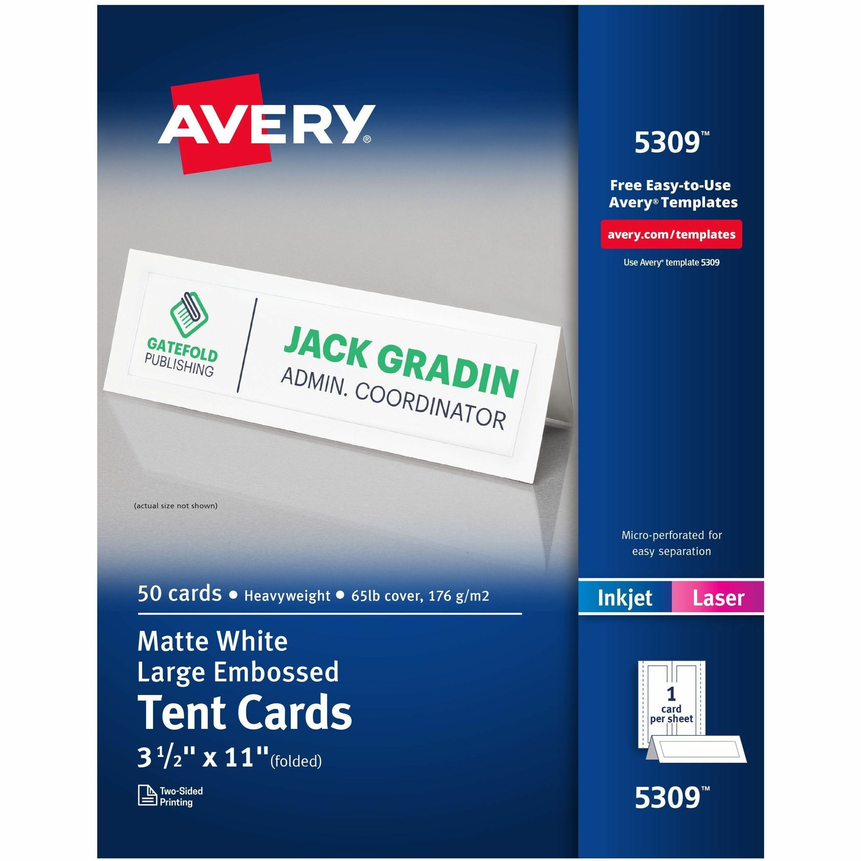 Tent Cards by Avery® AVE5309 | OnTimeSupplies.com