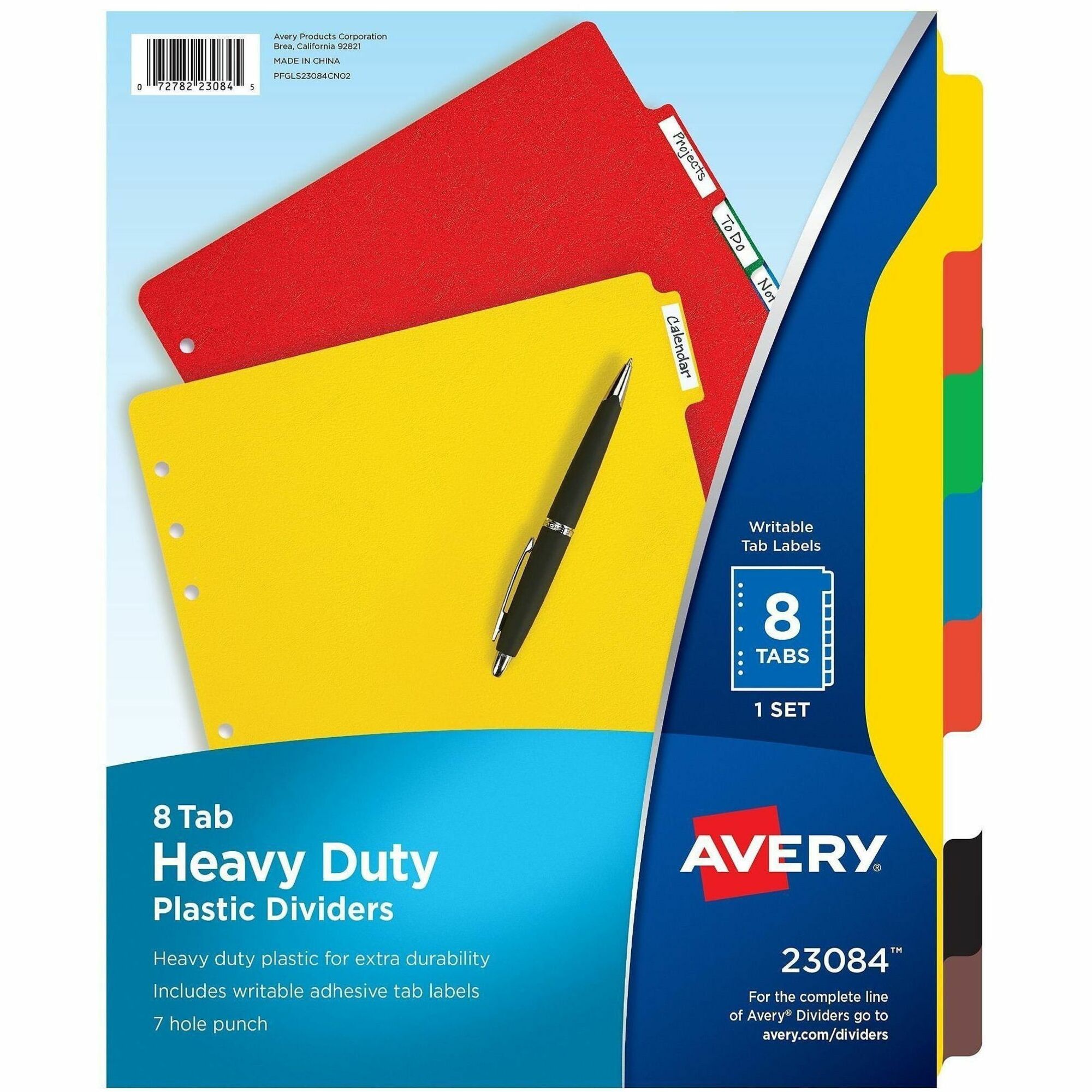 Plastic Tab Dividers w/ White Labels by Avery® AVE23084