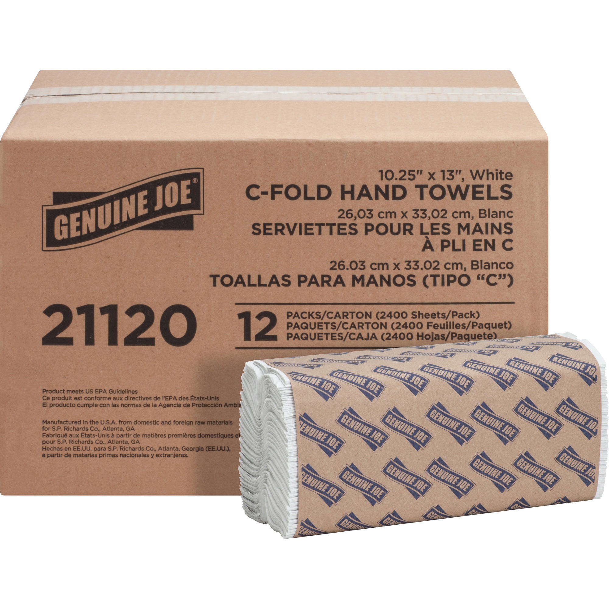 Paper Towel C-fold 200 sheets White by Genuine Joe GJO21120