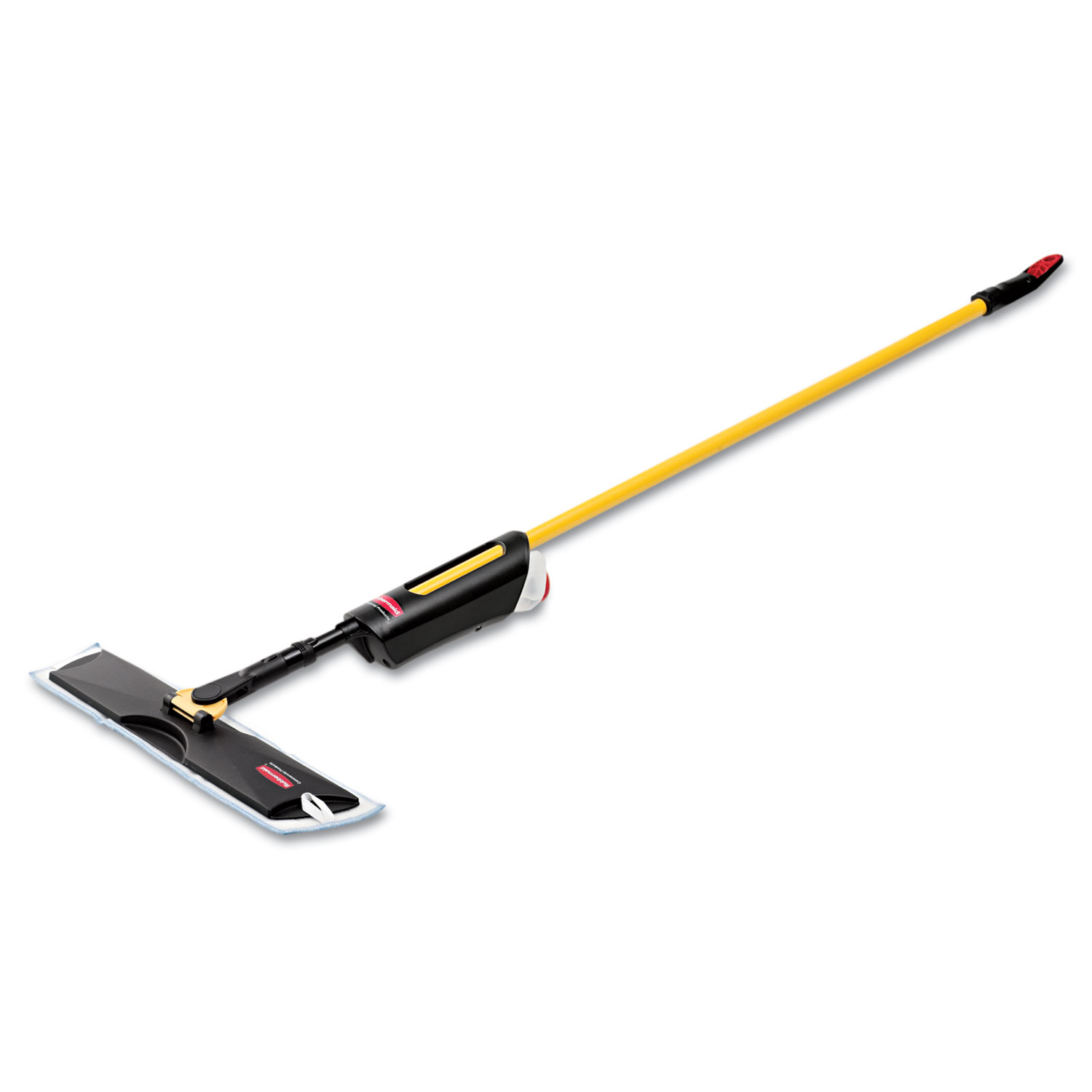 52 in. Steel Handle 18 in. Frame Light Commercial Wet Pad Spray Mop, Size: 18 Wide, Black