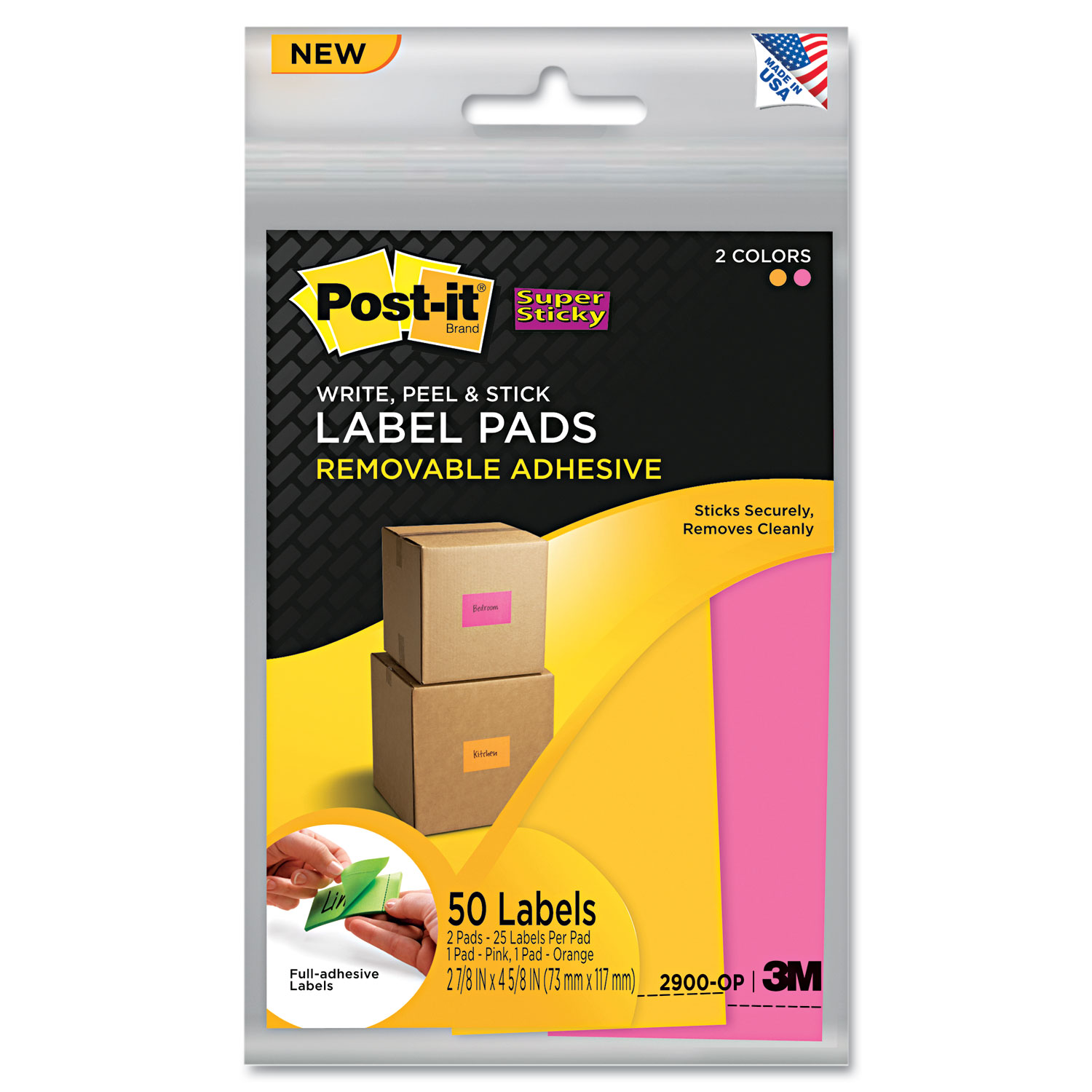 REMOVABLE LABEL PADS by Post-it® Super Sticky MMM2900OP