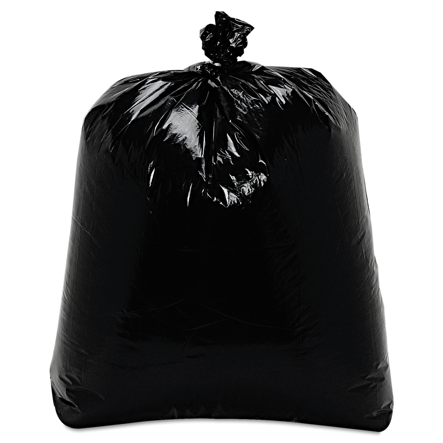 55 Gallon Large Black Trash Bags - 0.7 Mil