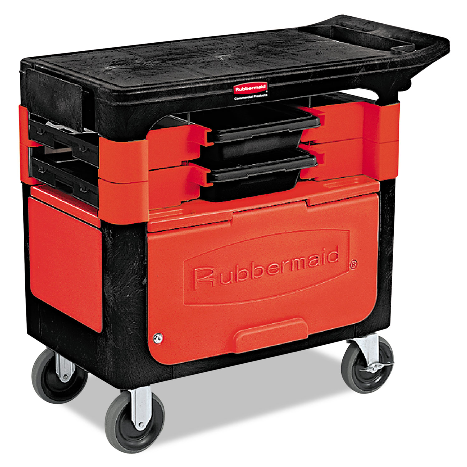 Rubbermaid Two Shelf Utility Cart (Black)