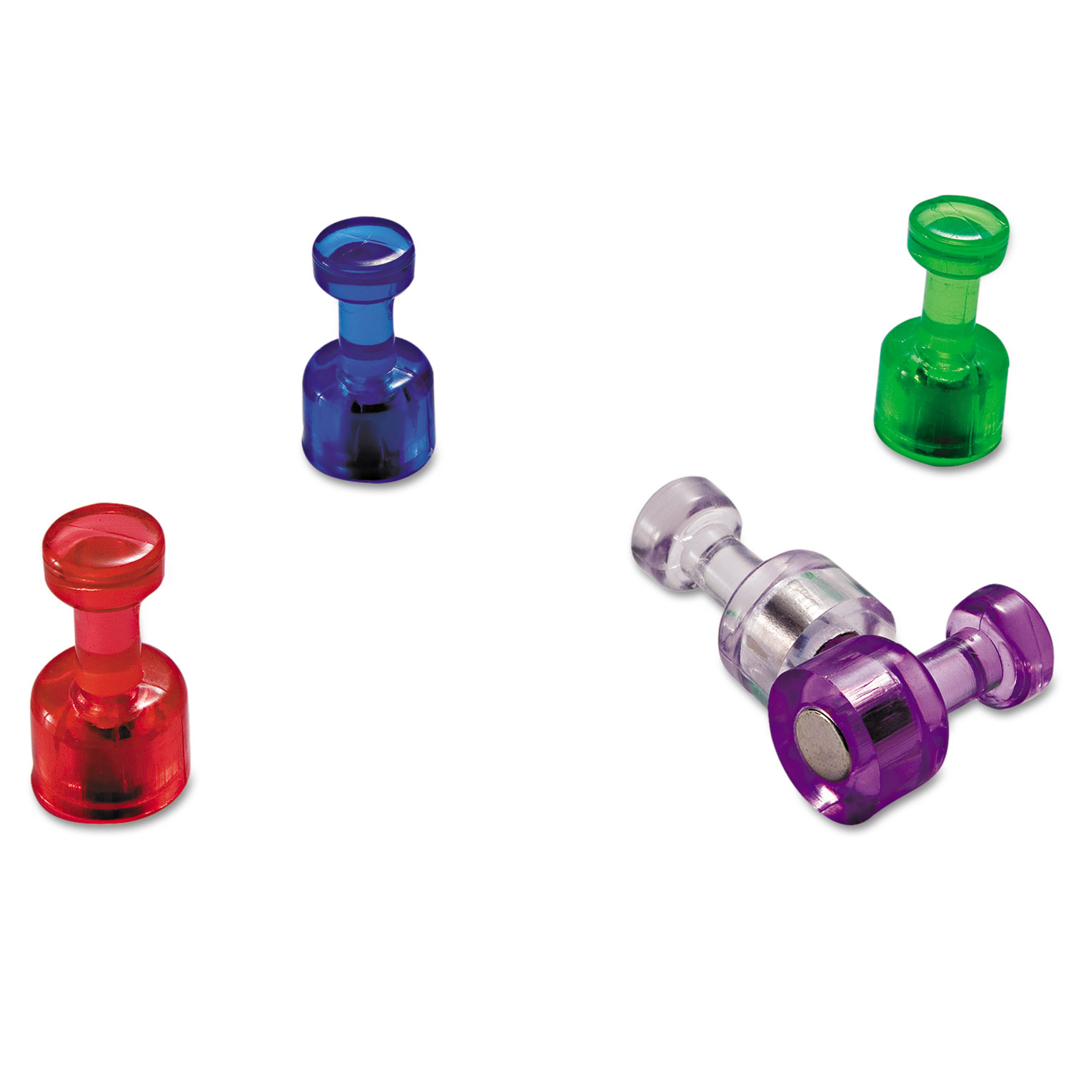 Push Pin Magnets, Assorted Translucent, 0.75 Push Pin Magnets, Assorted Translucent, 0.75