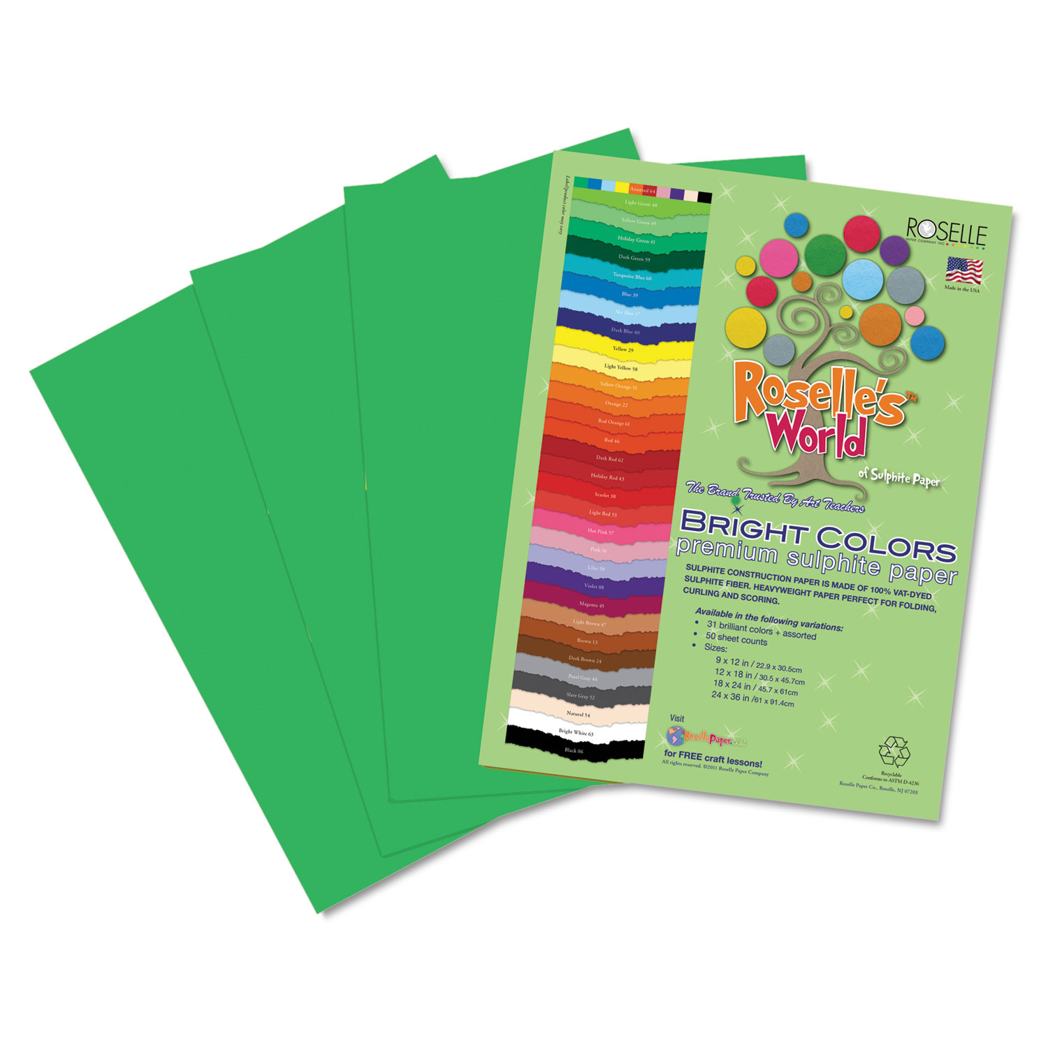 Tru-Ray Sulphite Extra Large Construction Paper, 24 x 36 Inches, Assorted  Colors, Pack of 50