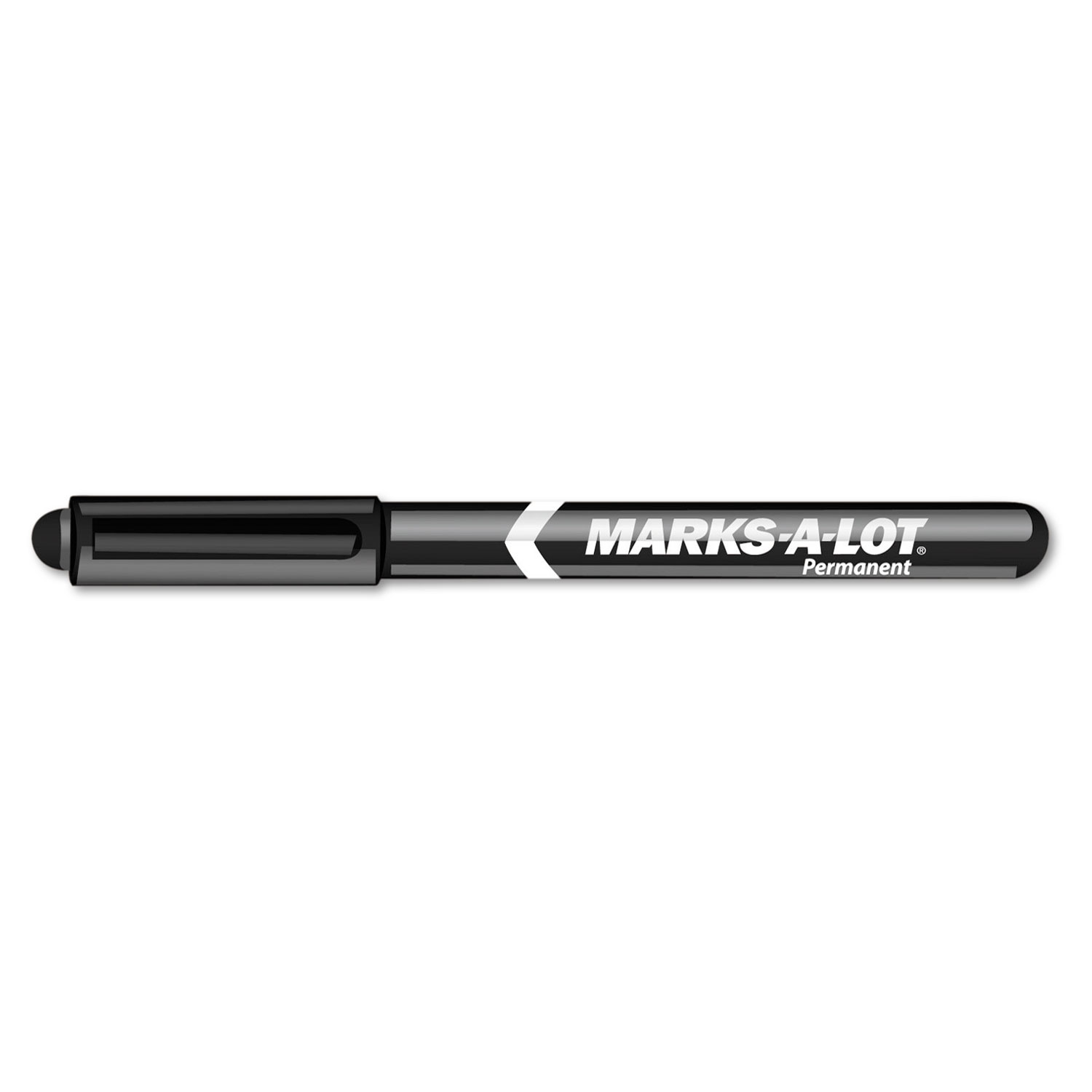 MARKS A LOT Large Desk-Style Permanent Marker with Metal Pocket Clip, Broad  Bullet Tip, Black, Dozen (24878) - Supply Solutions
