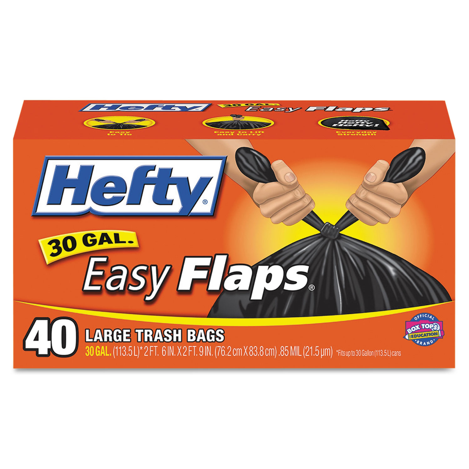 Hefty Easy Flaps 13 Gallon Tall Kitchen Trash Bags, 80 ct