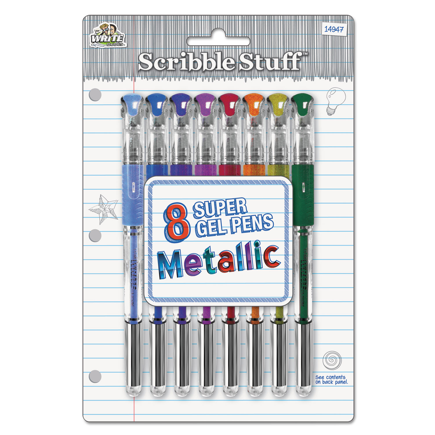 The Write Dudes Gel Pens Scribble Stuff, 24 Pk.