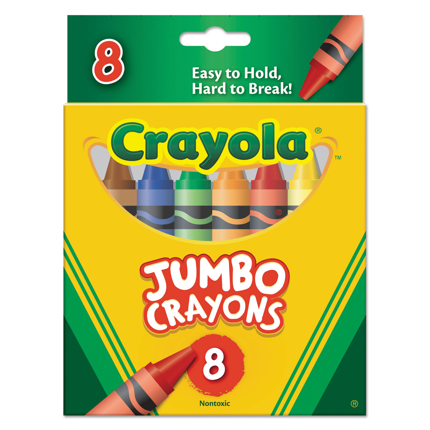 Crayola Jumbo Crayons, Assorted Colors, 8/Box - CYO520389