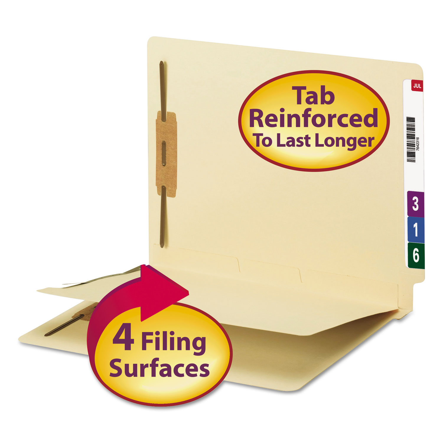 Self-Adhesive Folder Dividers with Twin-Prong Fasteners for Top