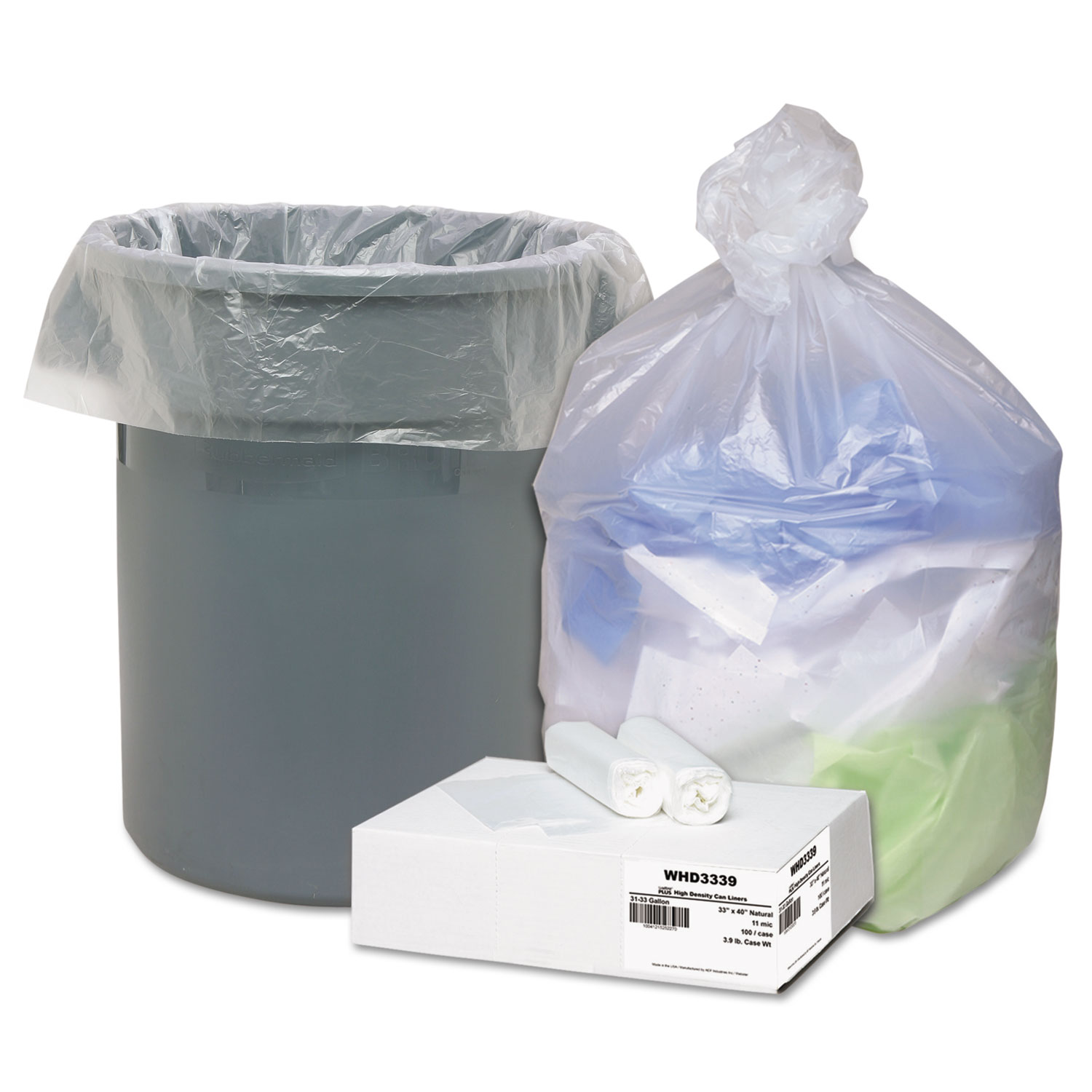 7-10 Gallon 8 Micron 24x 24 High Density Can Liner/Trash Bag